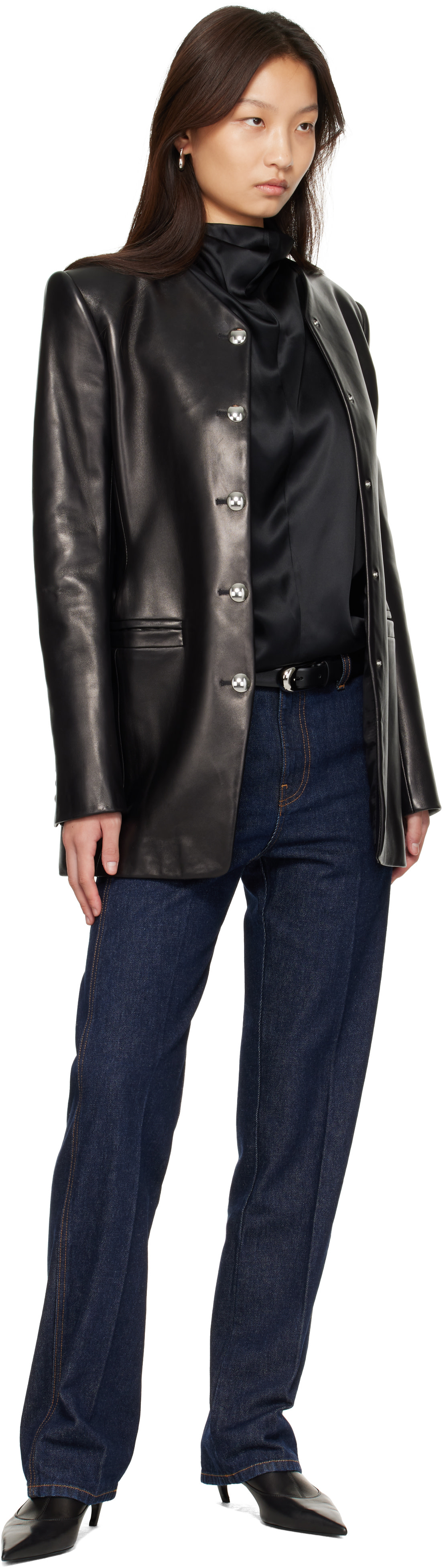 KHAITE - Ceinture Dome noire