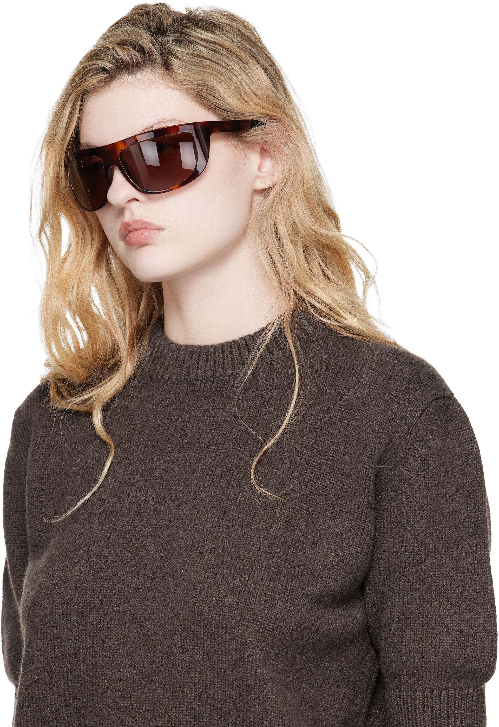 KHAITE: Brown Oliver Peoples Edition 1974C Sunglasses | SSENSE