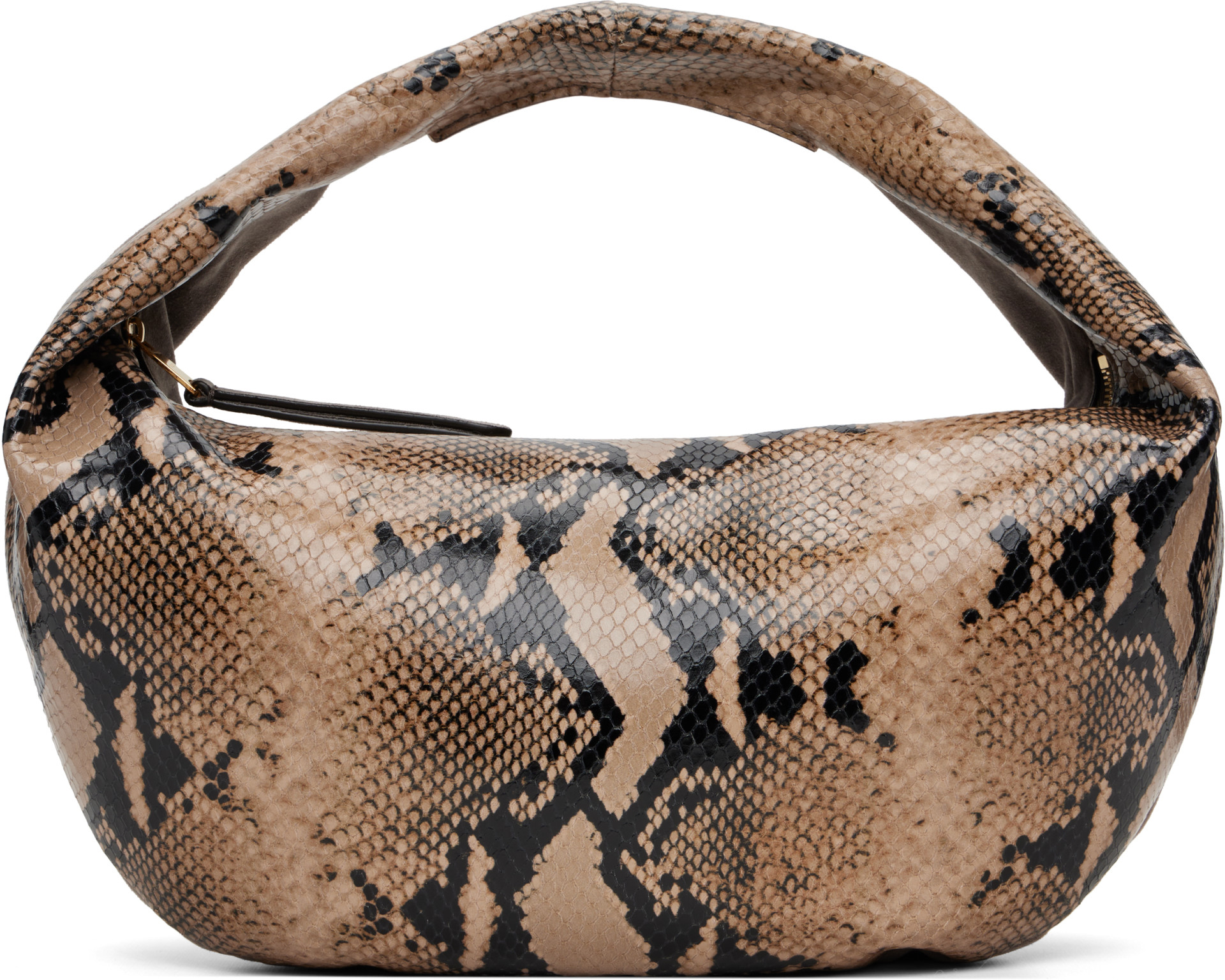 KHAITE - Beige & Gray Olivia Medium Python Emboss Bag