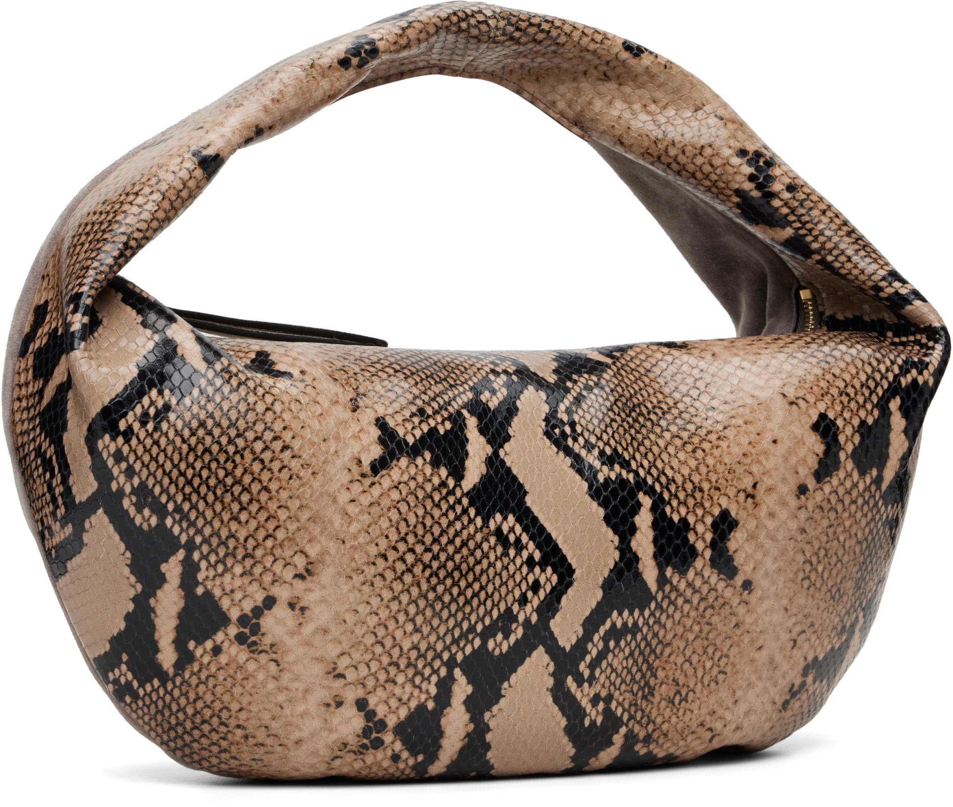 KHAITE - Beige & Gray Olivia Medium Python Emboss Bag