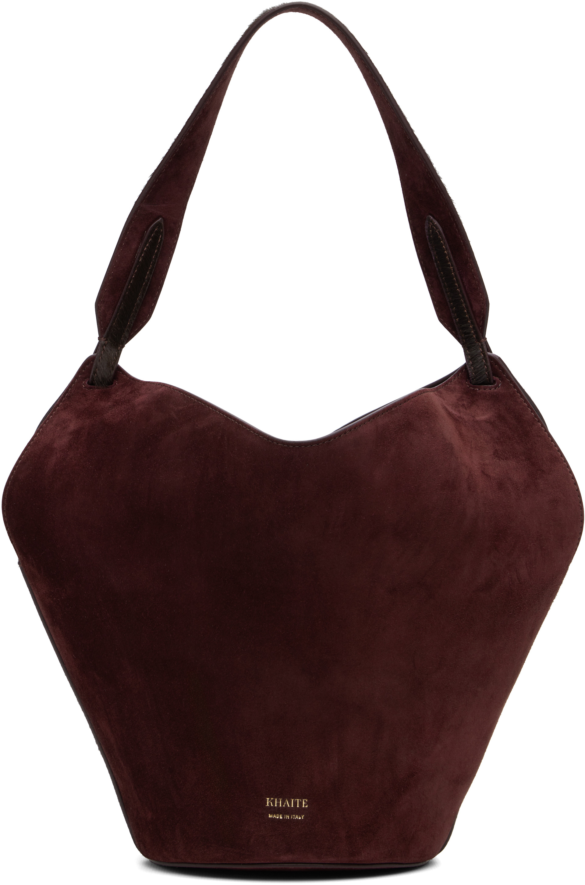 KHAITE - Mini cabas Lotus bourgogne