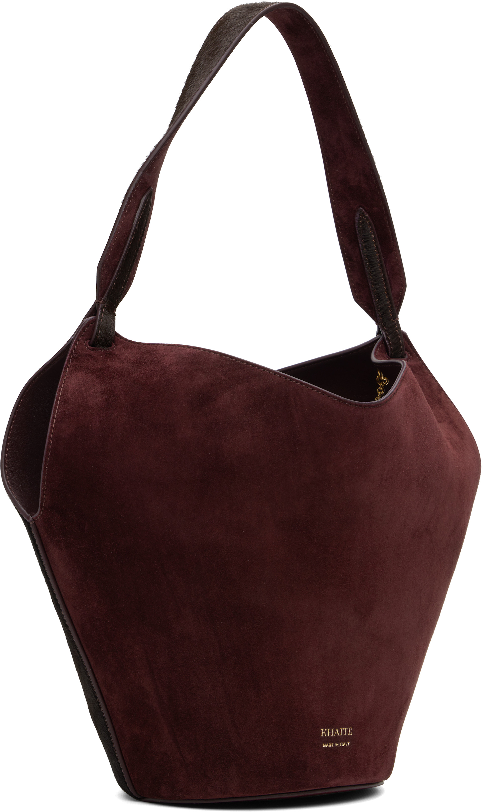 KHAITE - Mini cabas Lotus bourgogne