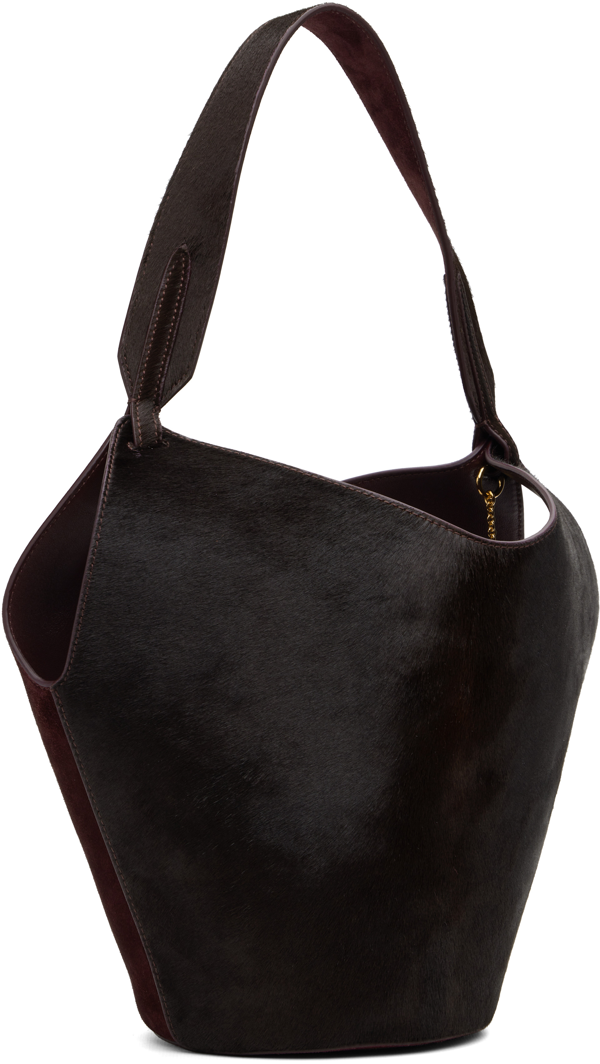 KHAITE - Mini cabas Lotus bourgogne