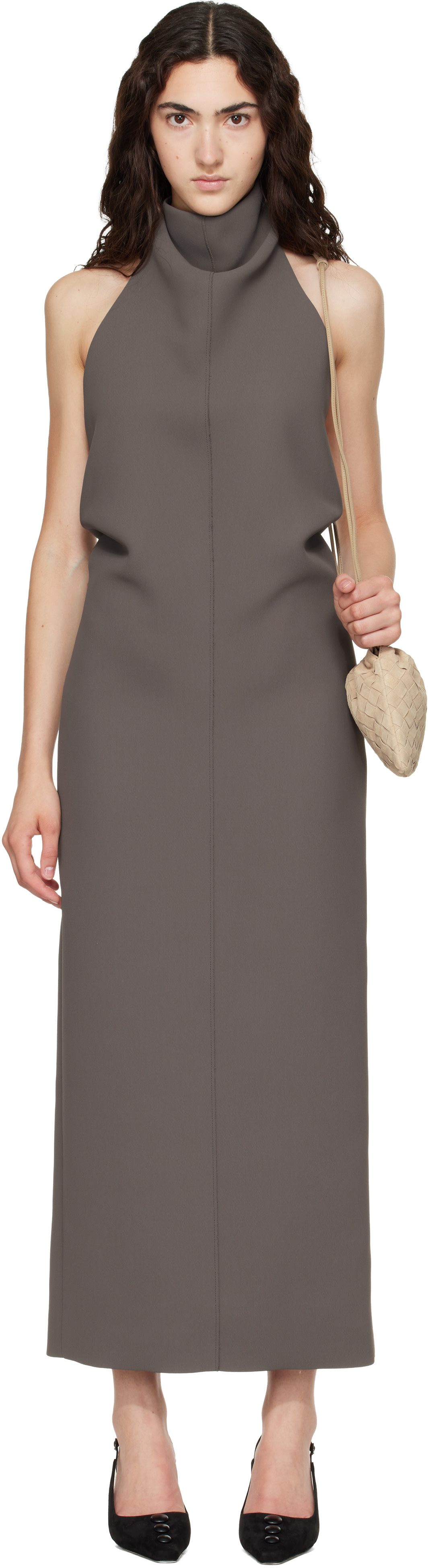 KHAITE - Robe longue Roxanne taupe
