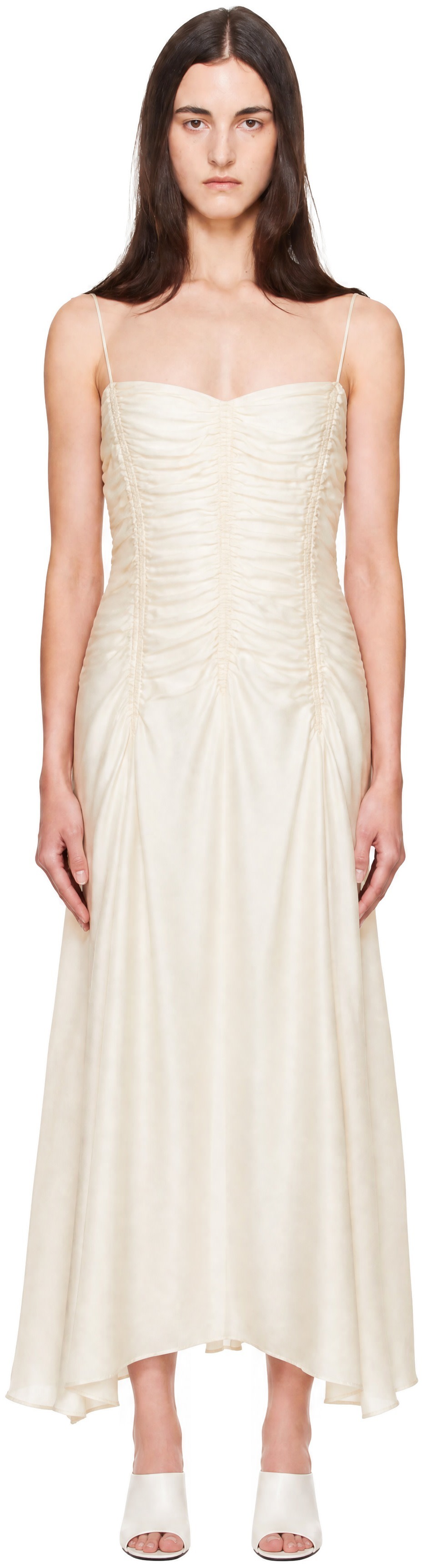 KHAITE - Robe midi Raina blanc cassé