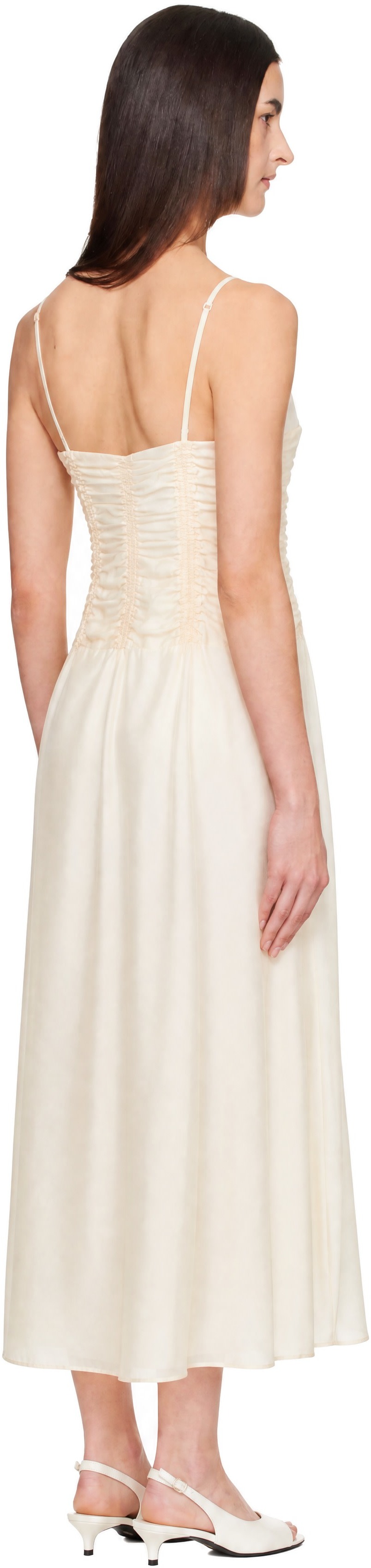 KHAITE - Robe midi Raina blanc cassé