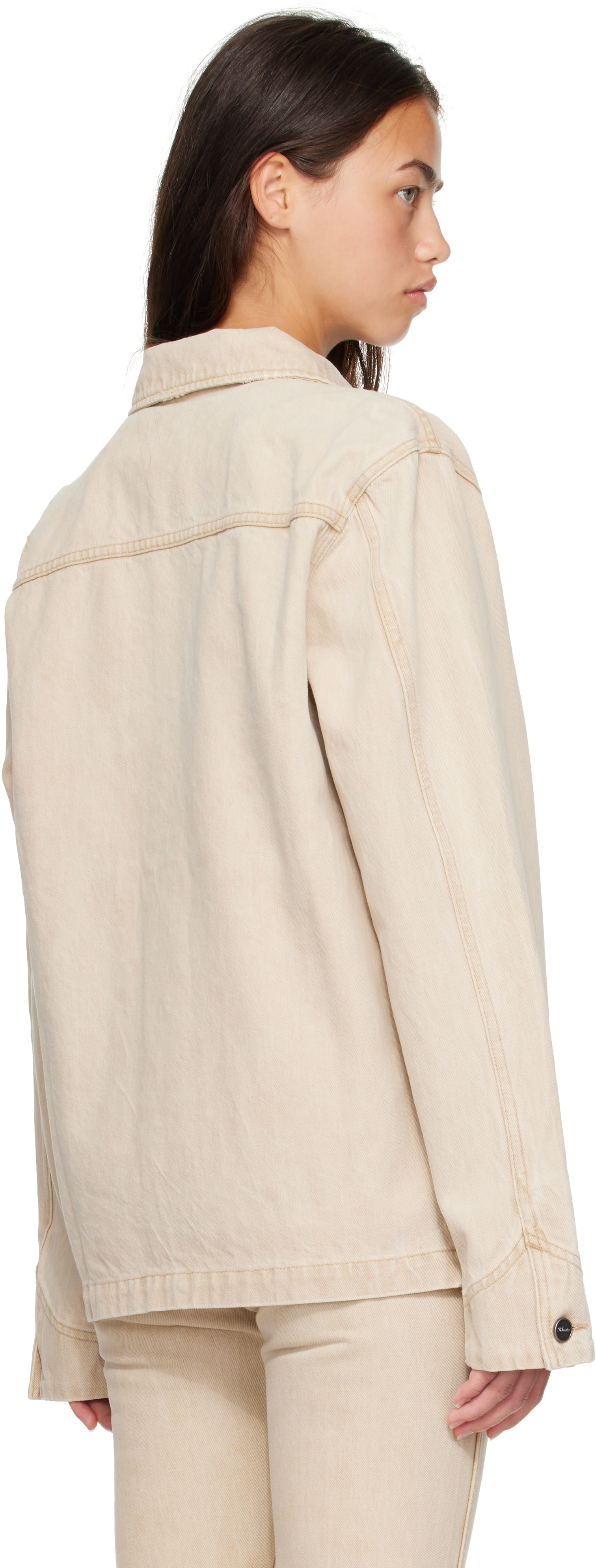 KHAITE - Blouson Wyatt beige en denim