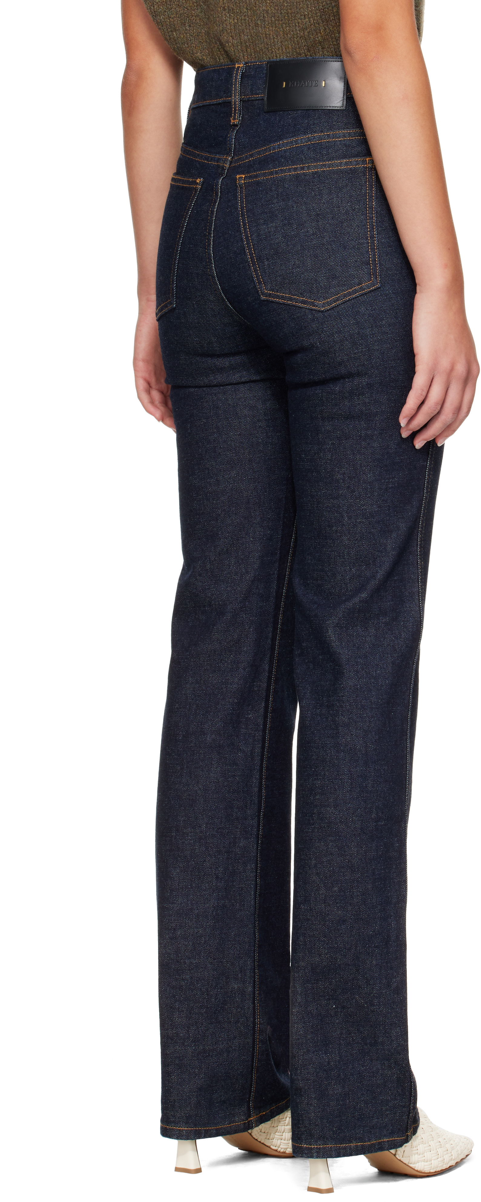 KHAITE - Jean Danielle indigo en denim extensible