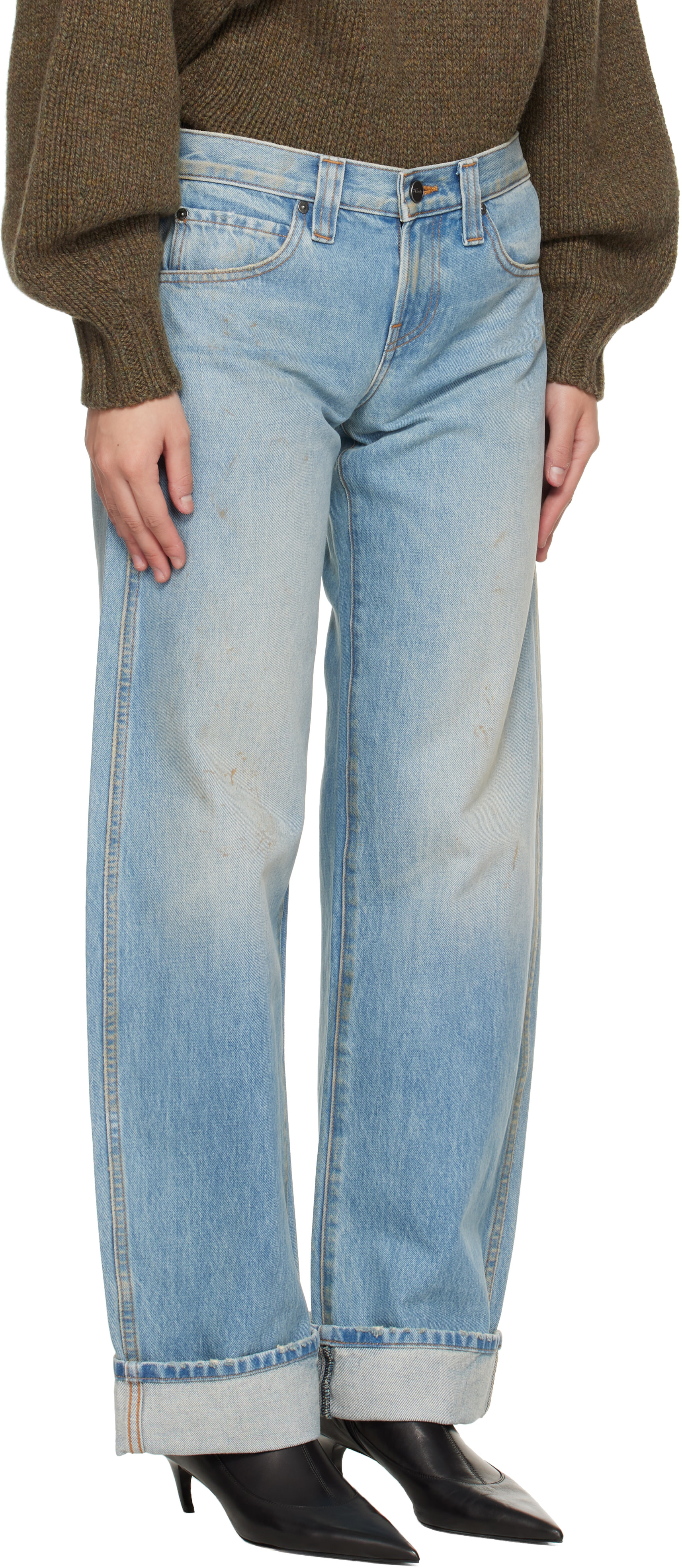 KHAITE - Blue Karo Jeans