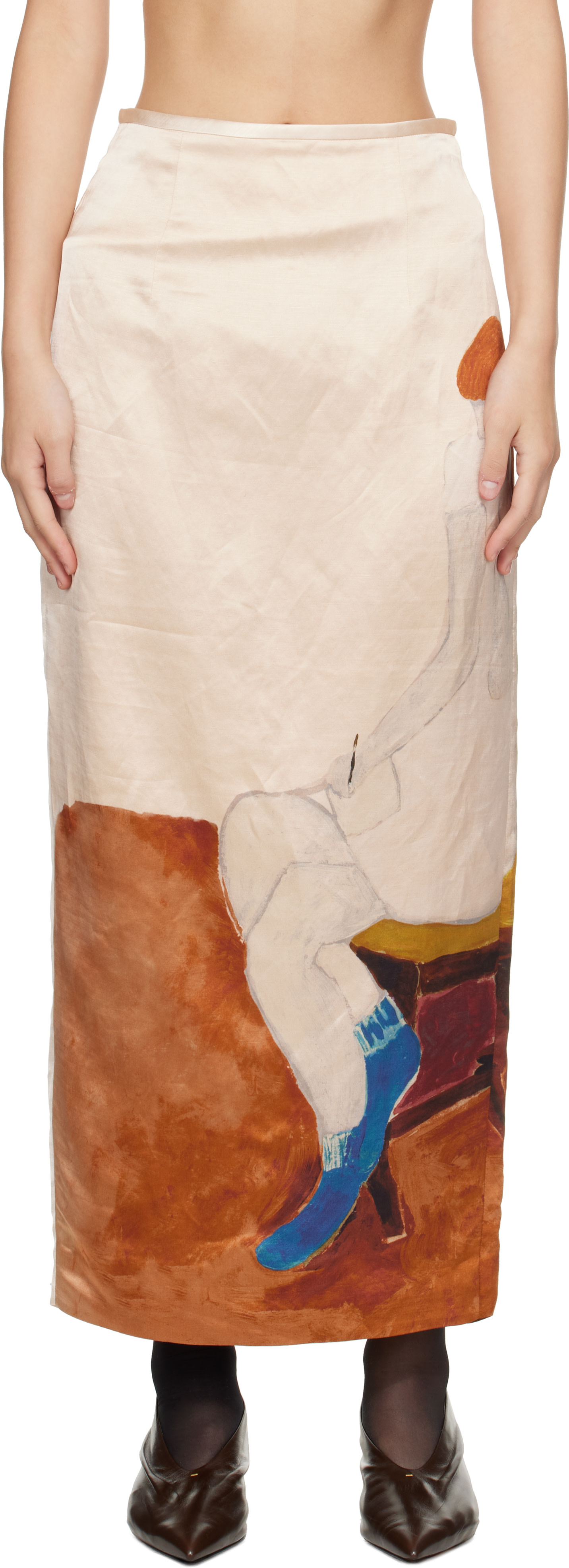 KHAITE - Jupe longue Winton beige