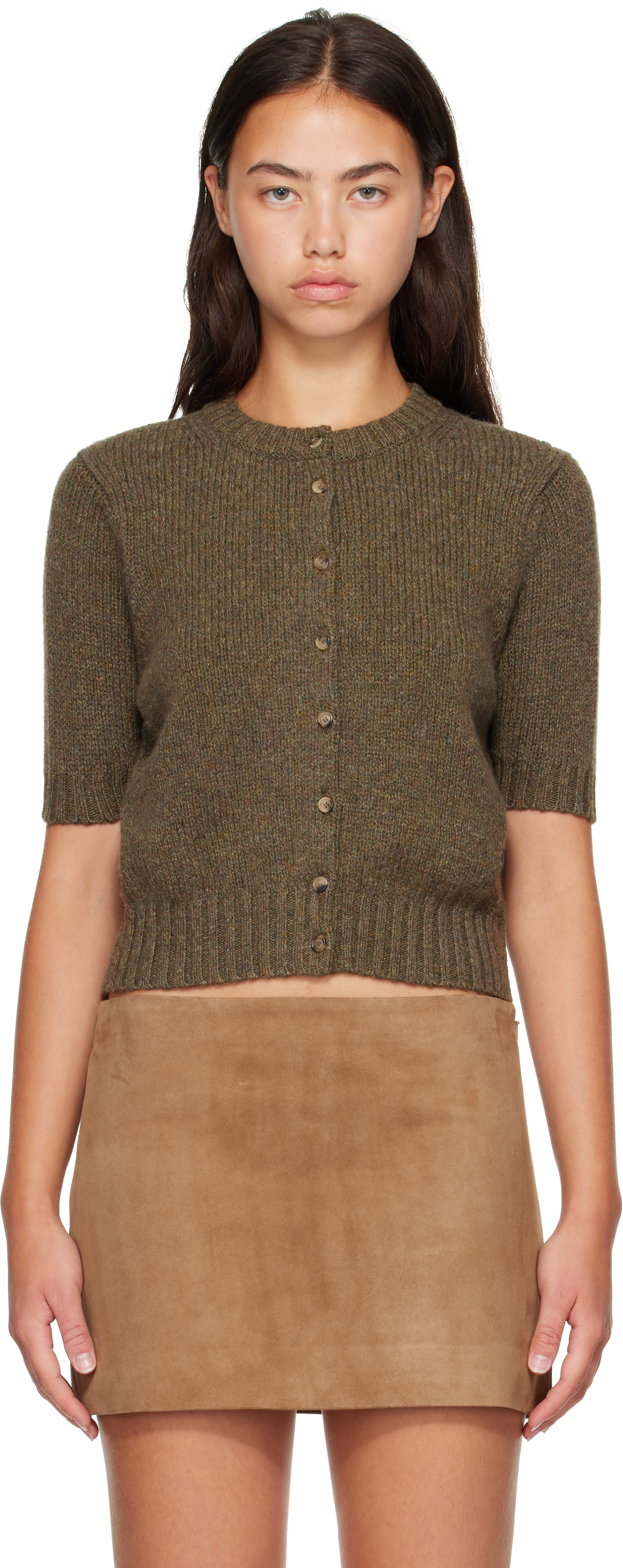 KHAITE - Cardigan Nora kaki