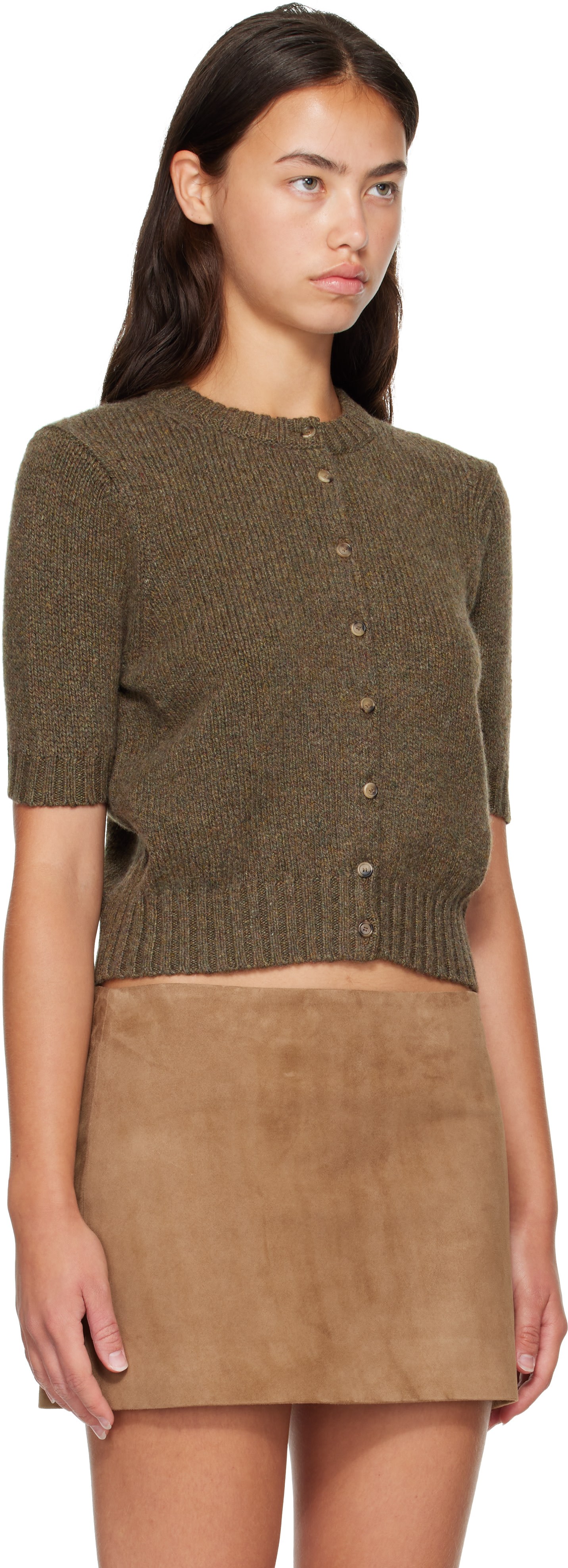 KHAITE - Cardigan Nora kaki