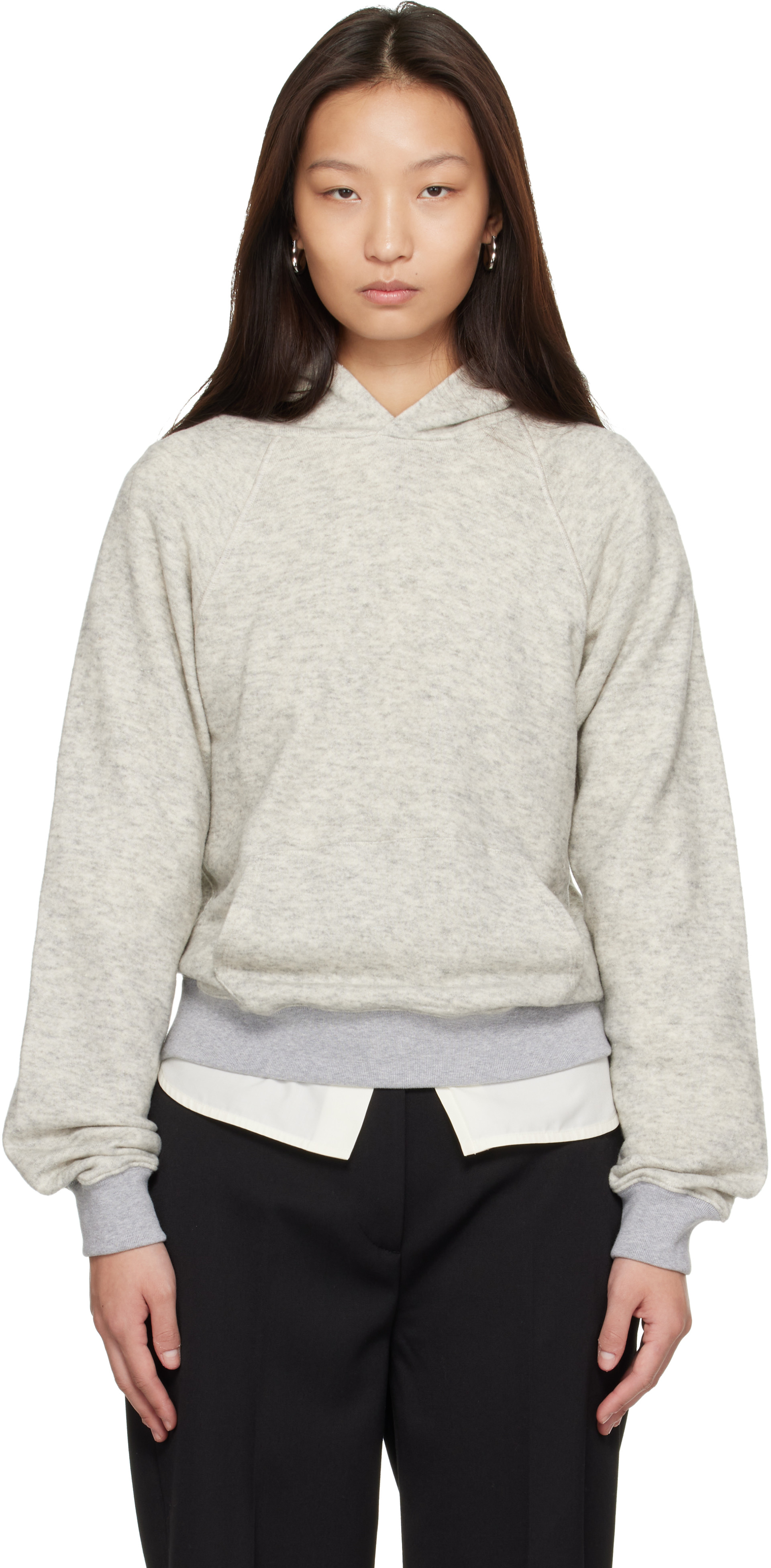 KHAITE - Pull à capuche Ellen gris