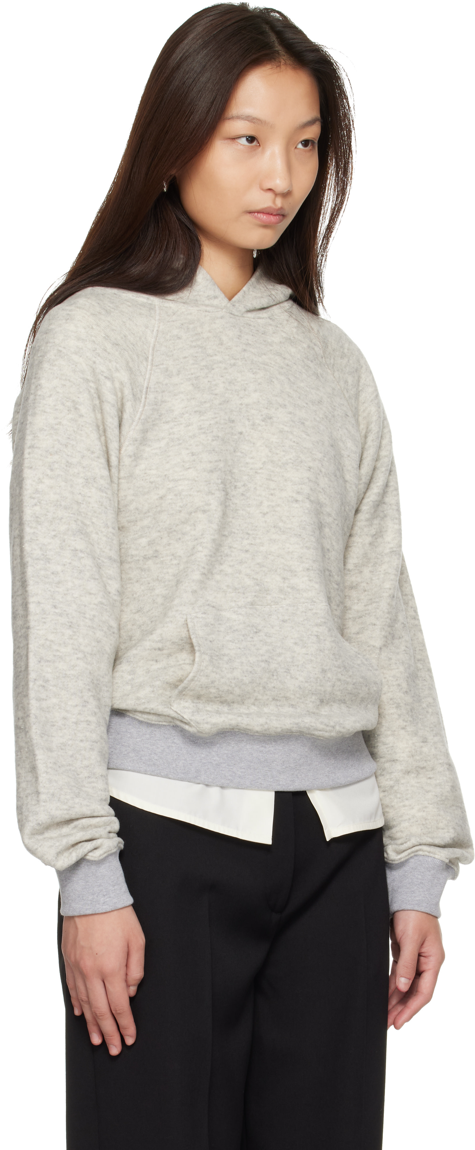 KHAITE - Pull à capuche Ellen gris