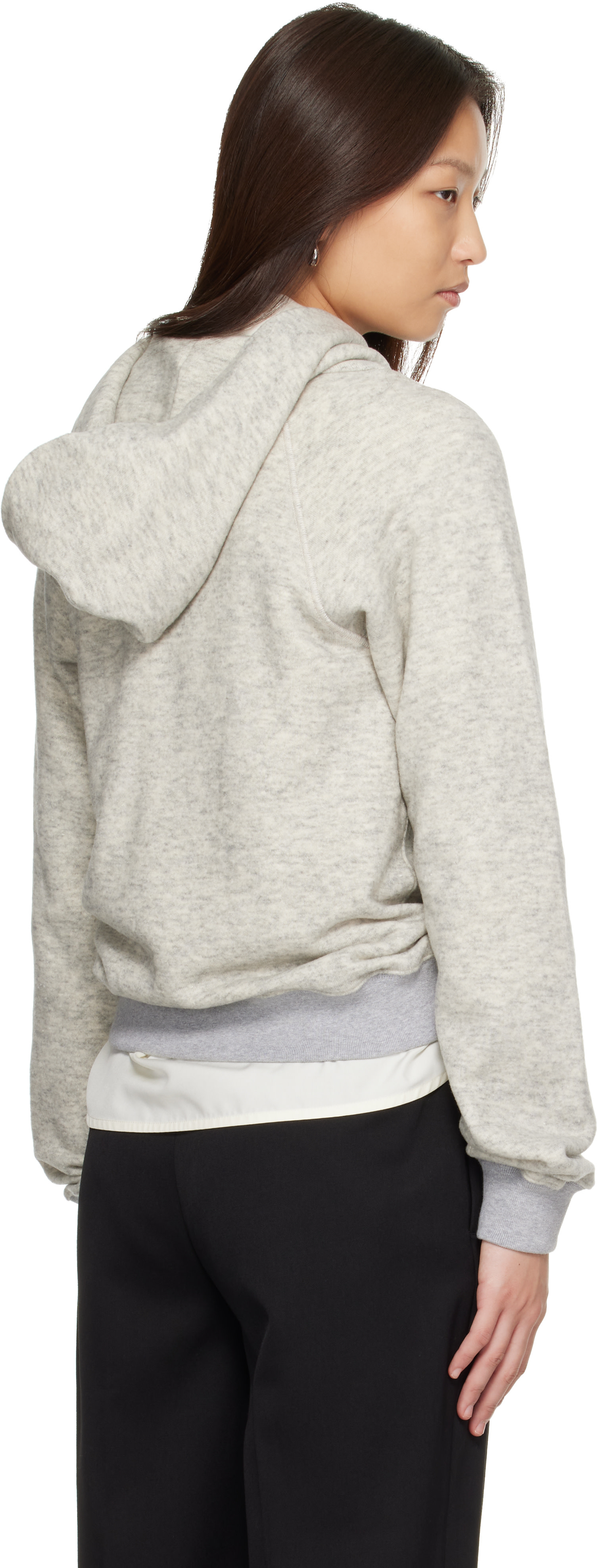 KHAITE - Pull à capuche Ellen gris