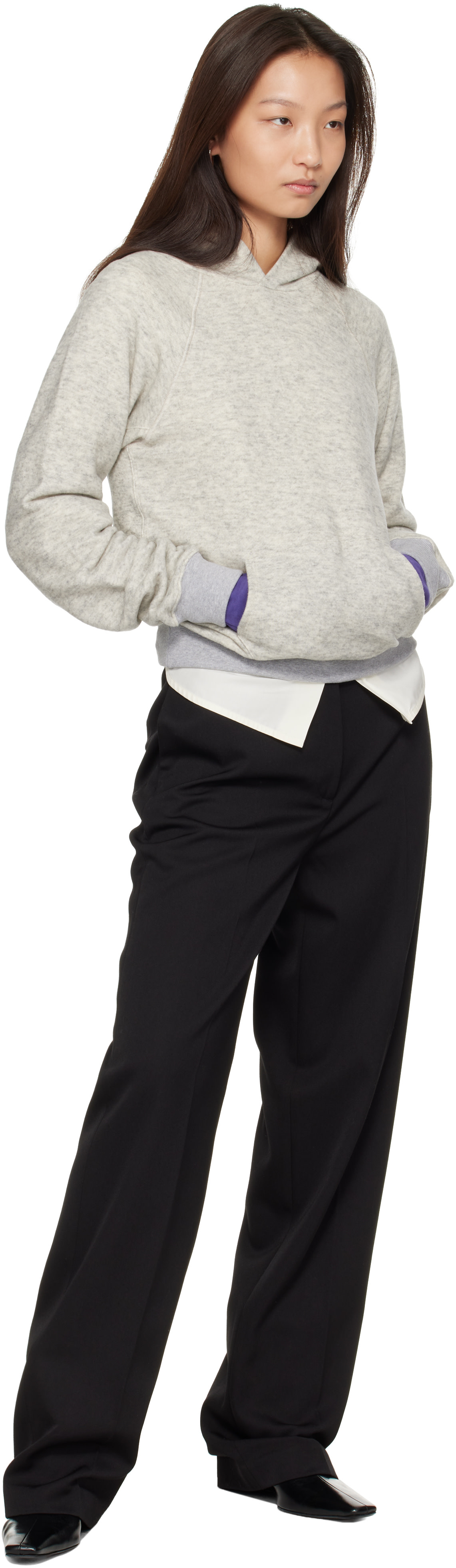 KHAITE - Pull à capuche Ellen gris