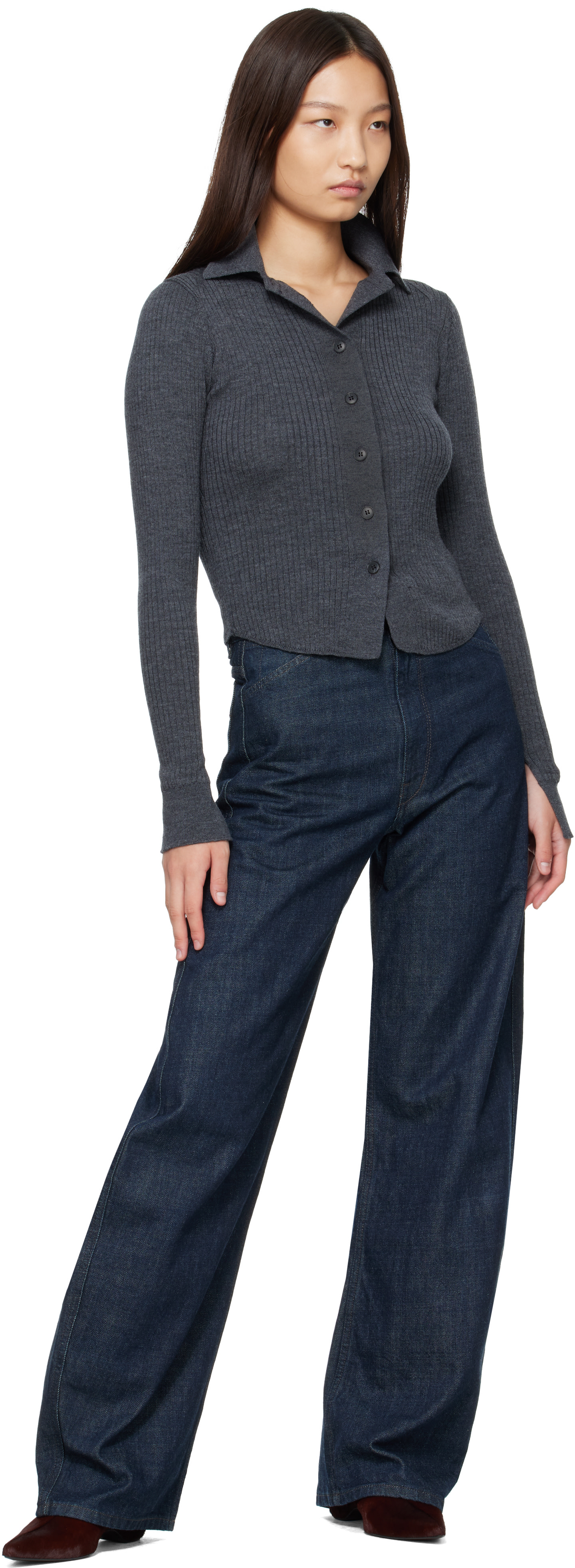 KHAITE - Bottines Sybil bourgogne