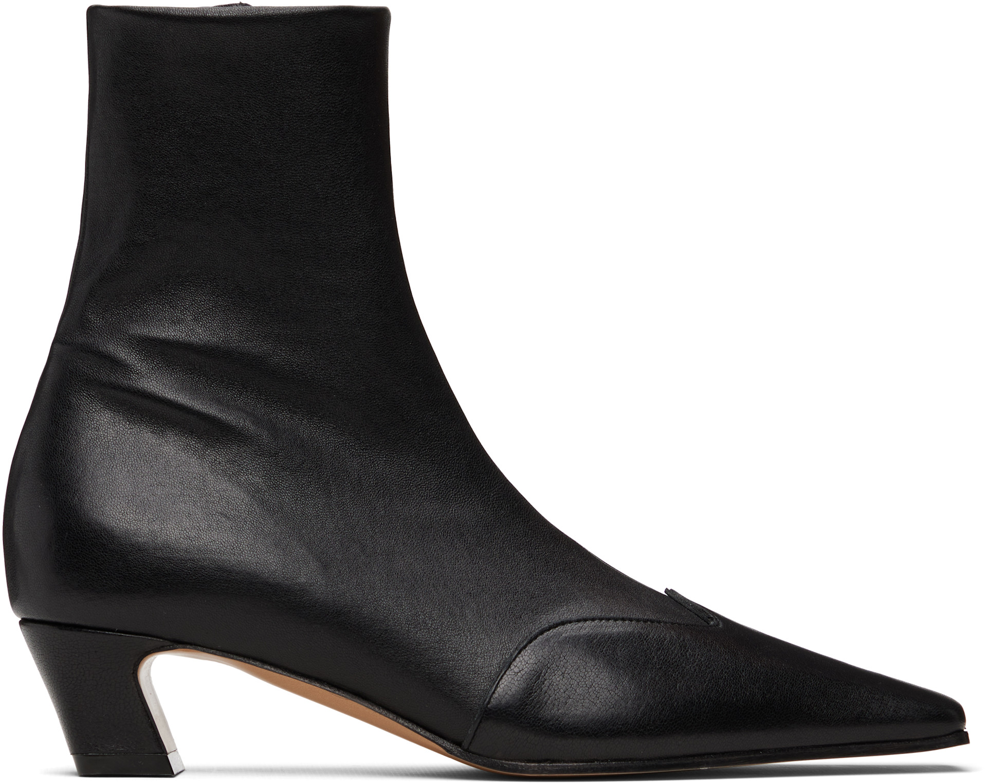 KHAITE - Bottines Nevada noires en cuir extensible