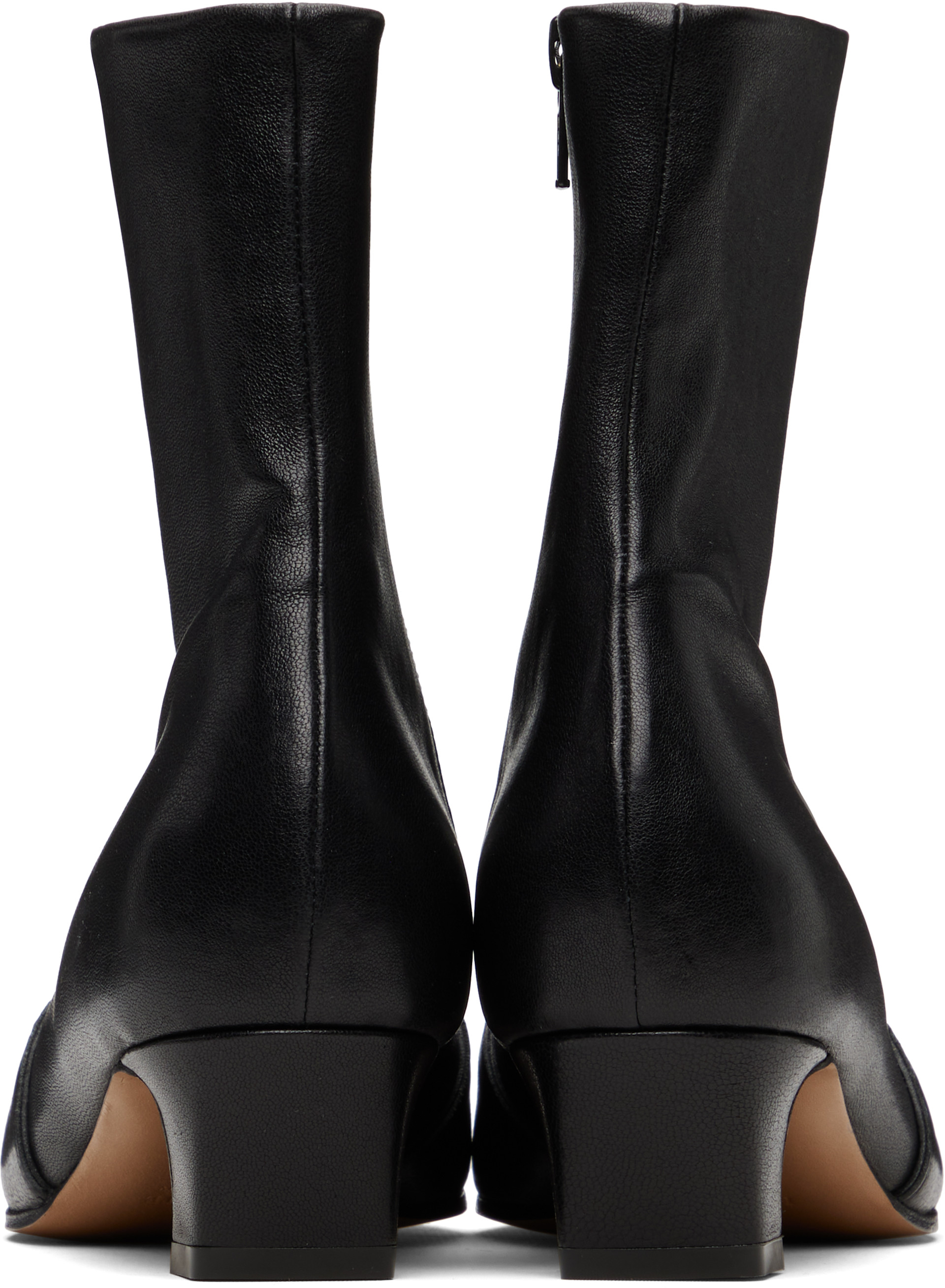 KHAITE - Bottines Nevada noires en cuir extensible
