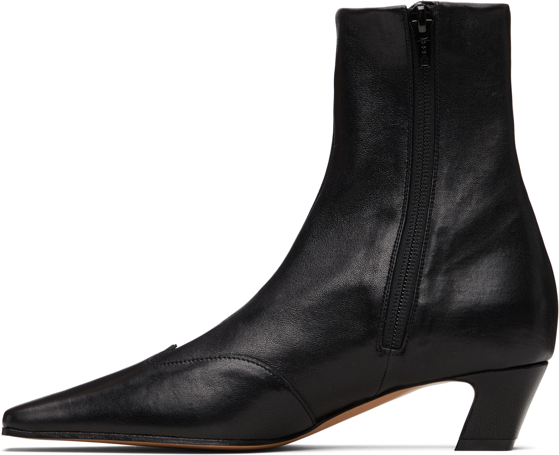 KHAITE - Bottines Nevada noires en cuir extensible