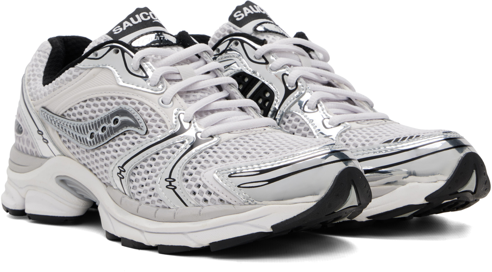 Saucony - ホワイト&シルバー ProGrid Triumph 4 スニーカー