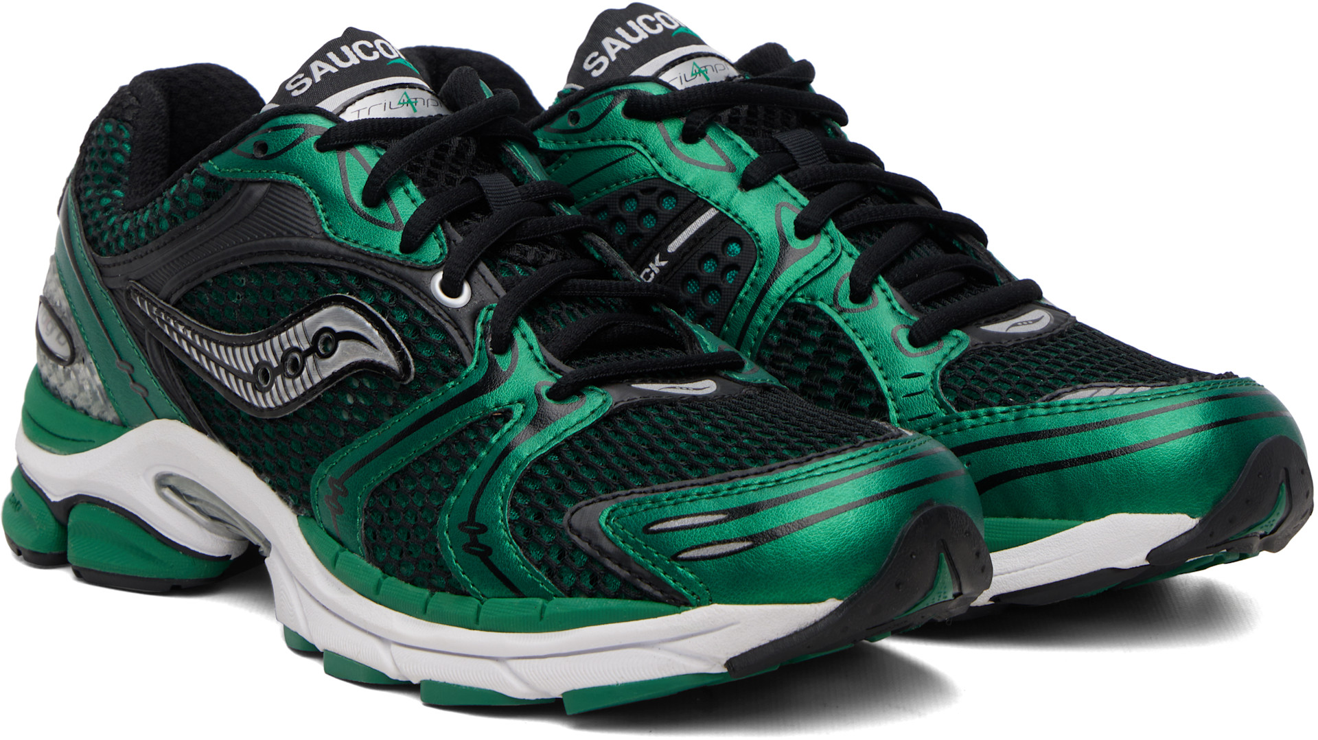 Saucony - Baskets Triumph 4 vert et noir à technologie Progrid