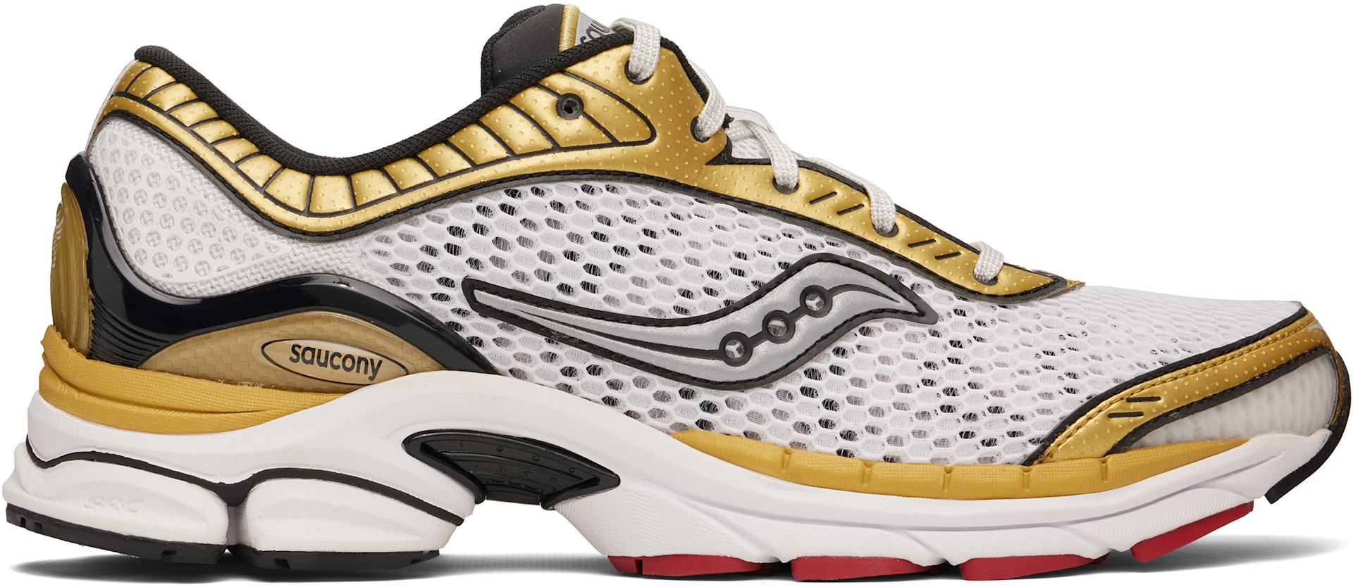 Saucony - Baskets Paramount blanc et doré à technologie ProGrid