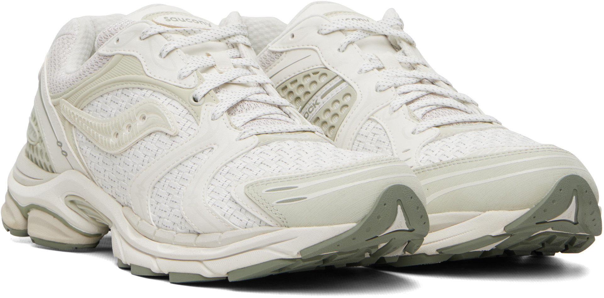 Saucony - 화이트 프로그리드 트라이엄프 4 패브리케이티드 퓨처 스니커즈