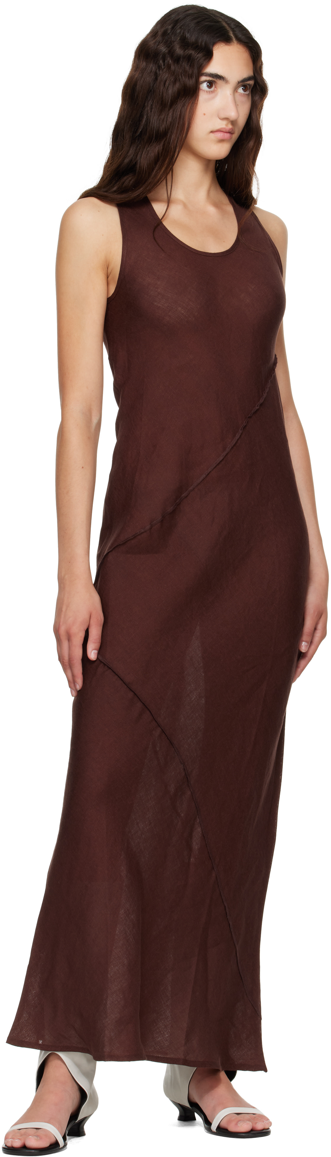 Baserange - Robe longue Lava brune