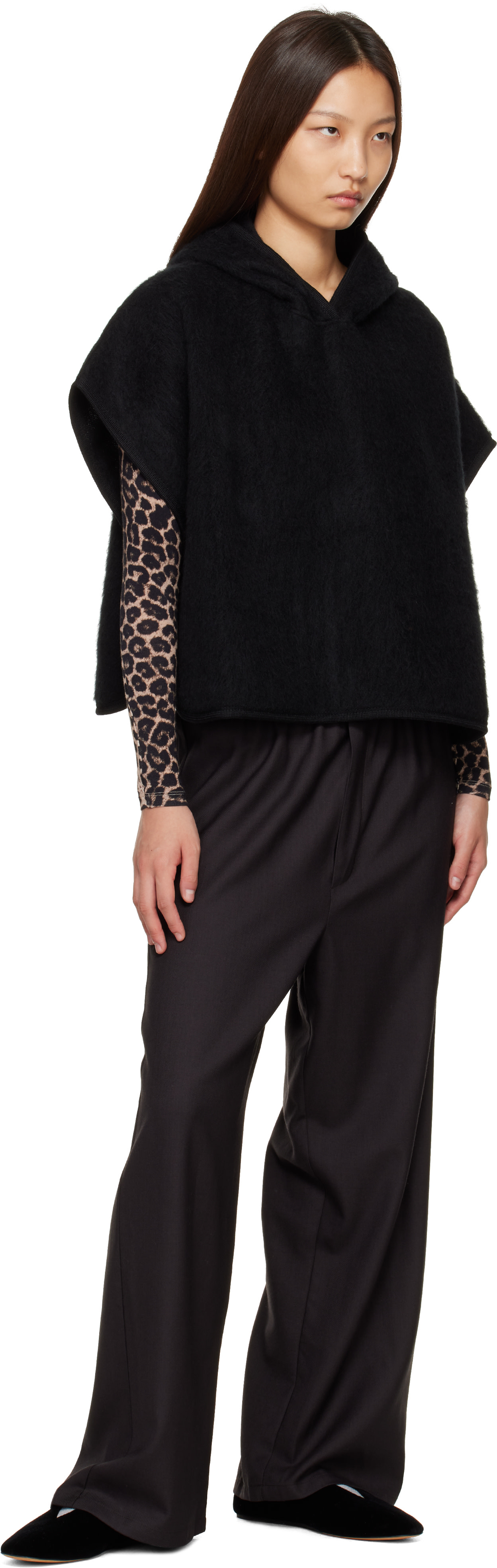 Baserange: Black Fortu Hooded Vest | SSENSE