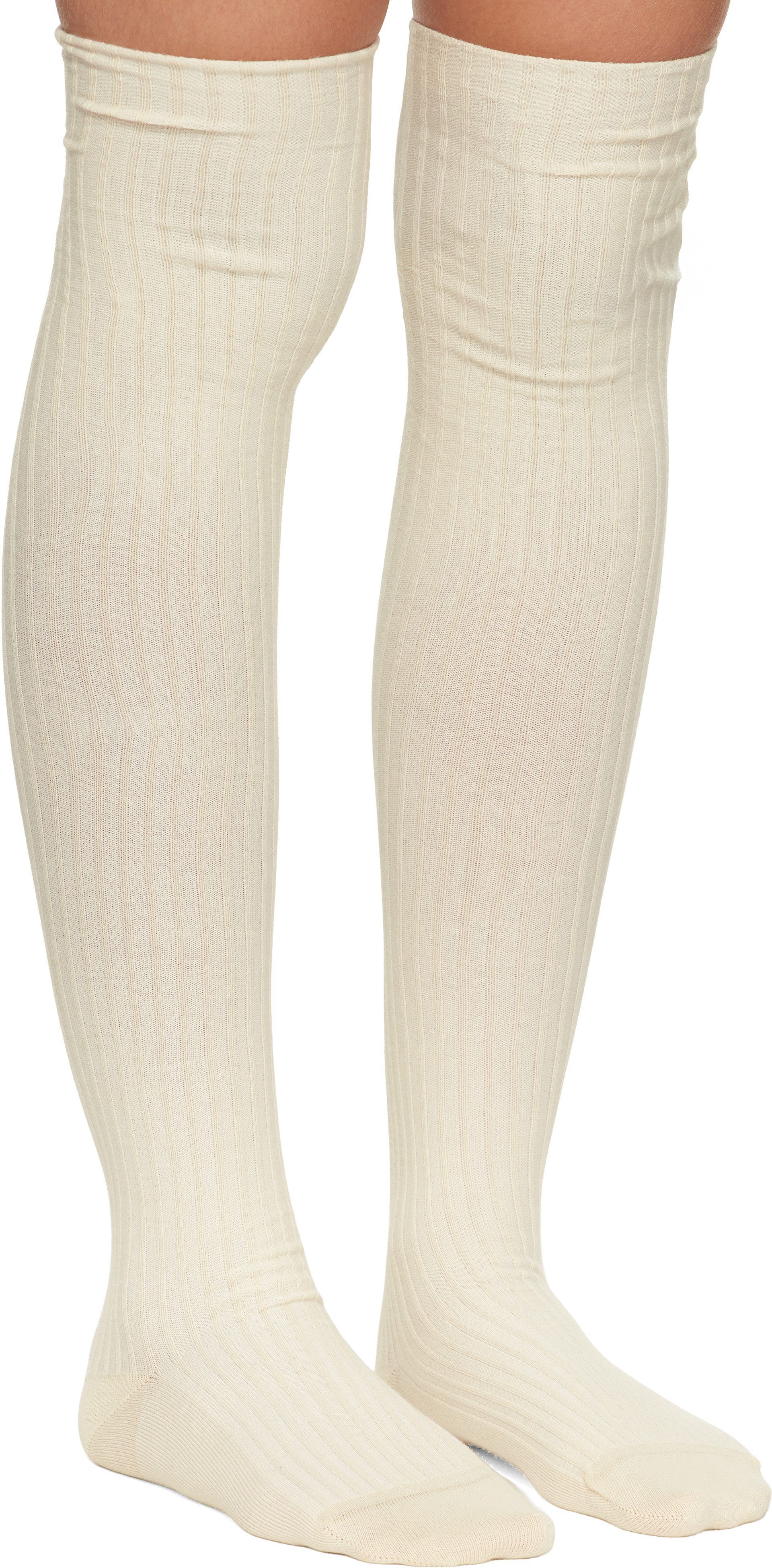 Baserange - Off-White Overknee Socks