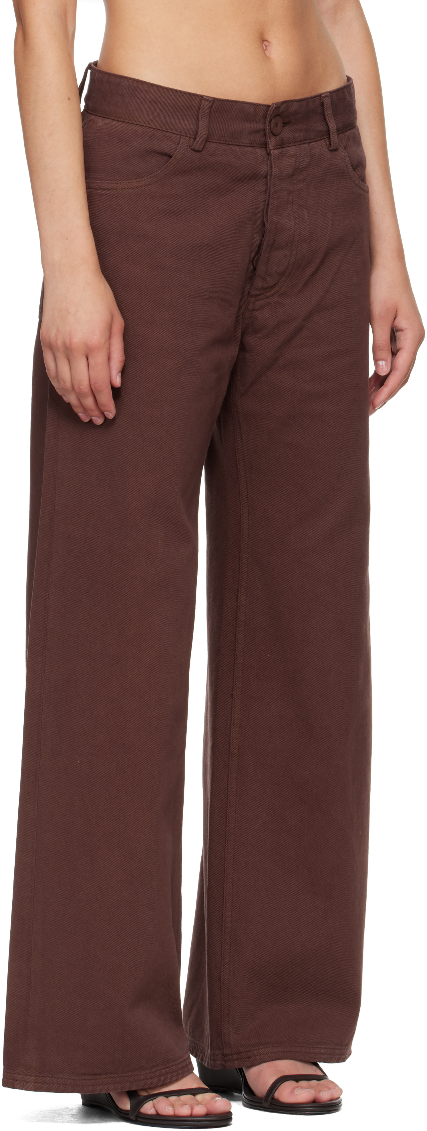 Baserange - Pantalon ample Tajo brun