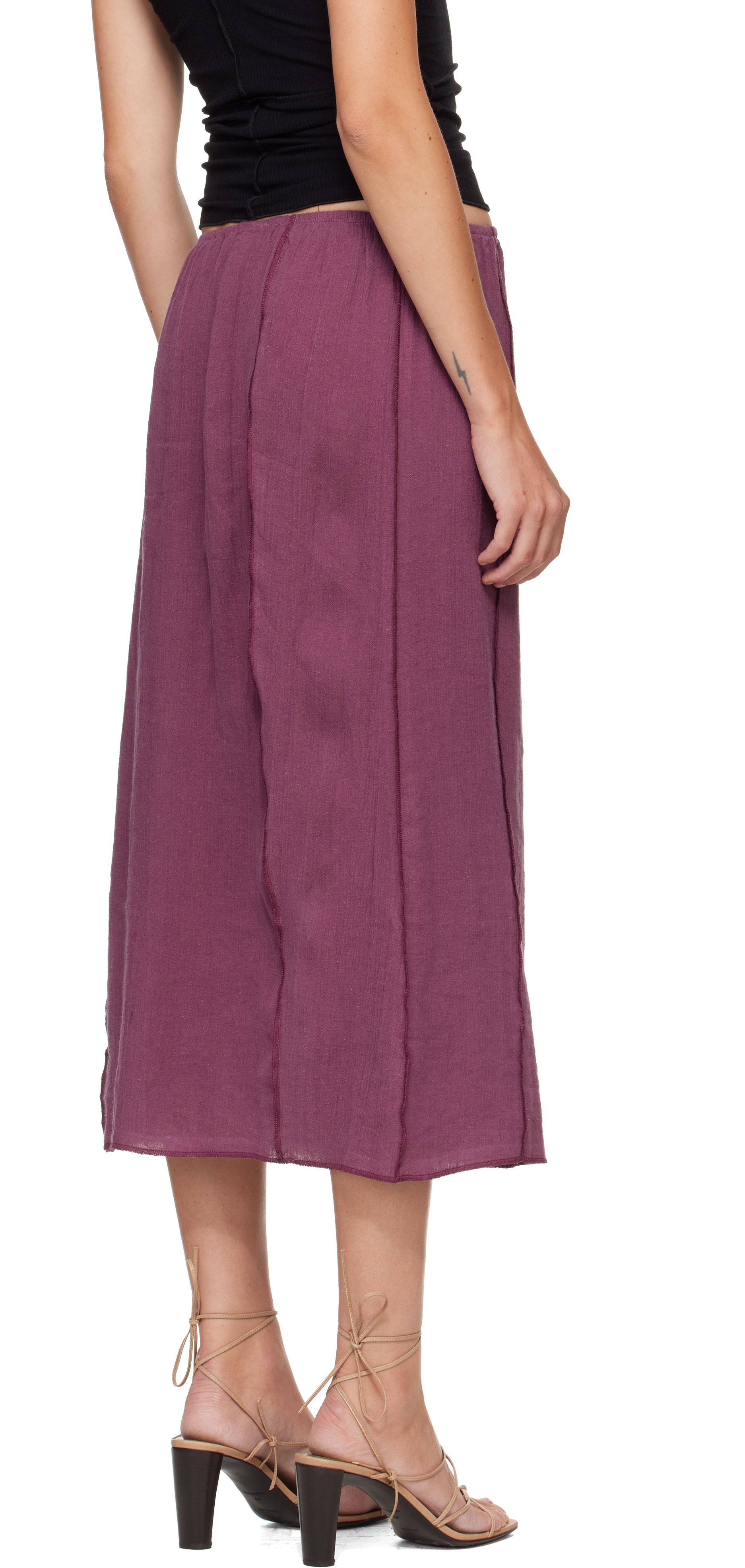 Baserange - Jupe midi Shok mauve
