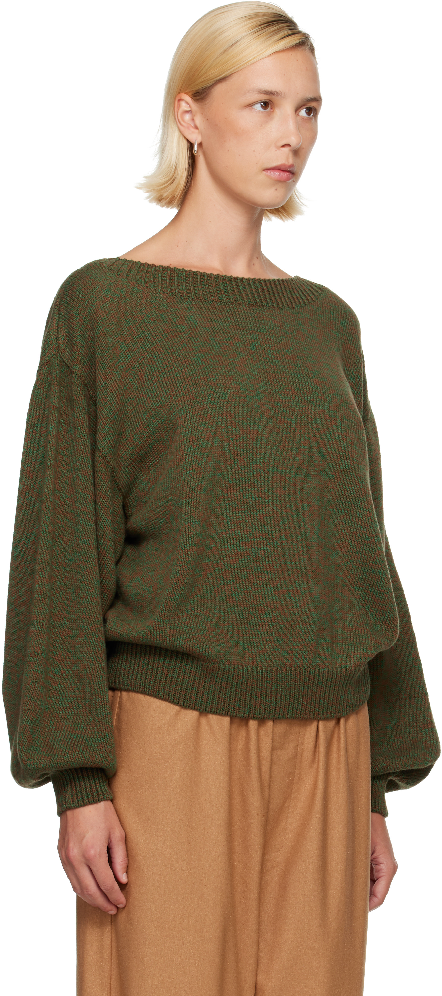 Baserange - Pull Calla vert et brun