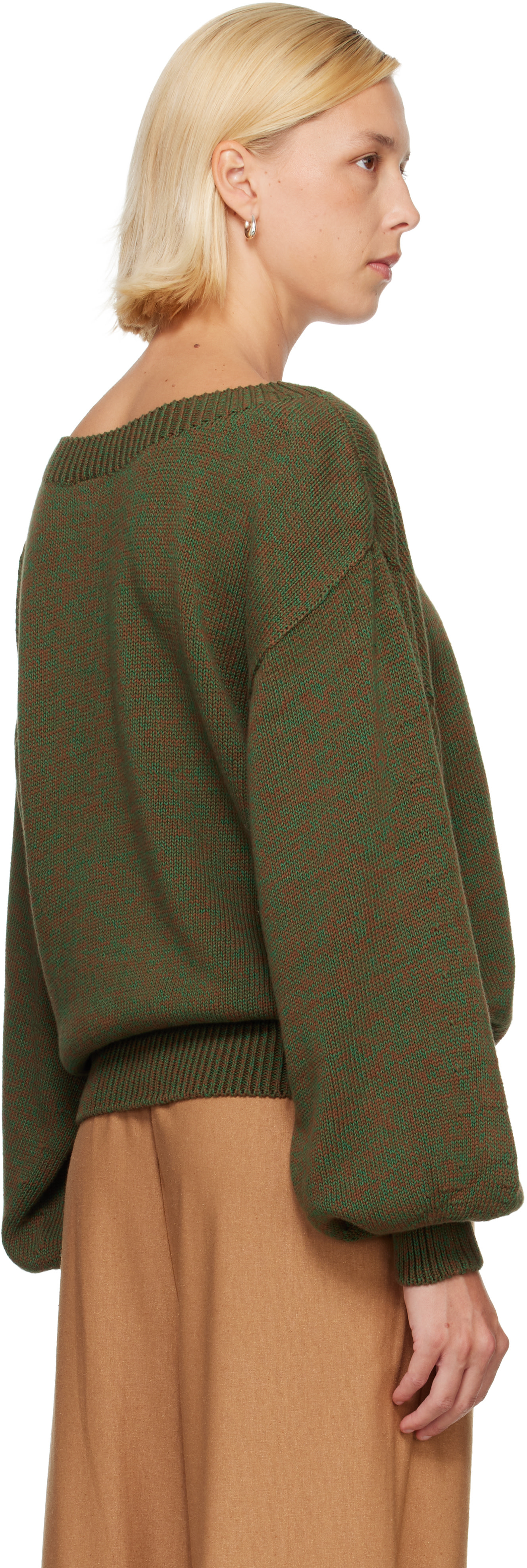 Baserange - Pull Calla vert et brun