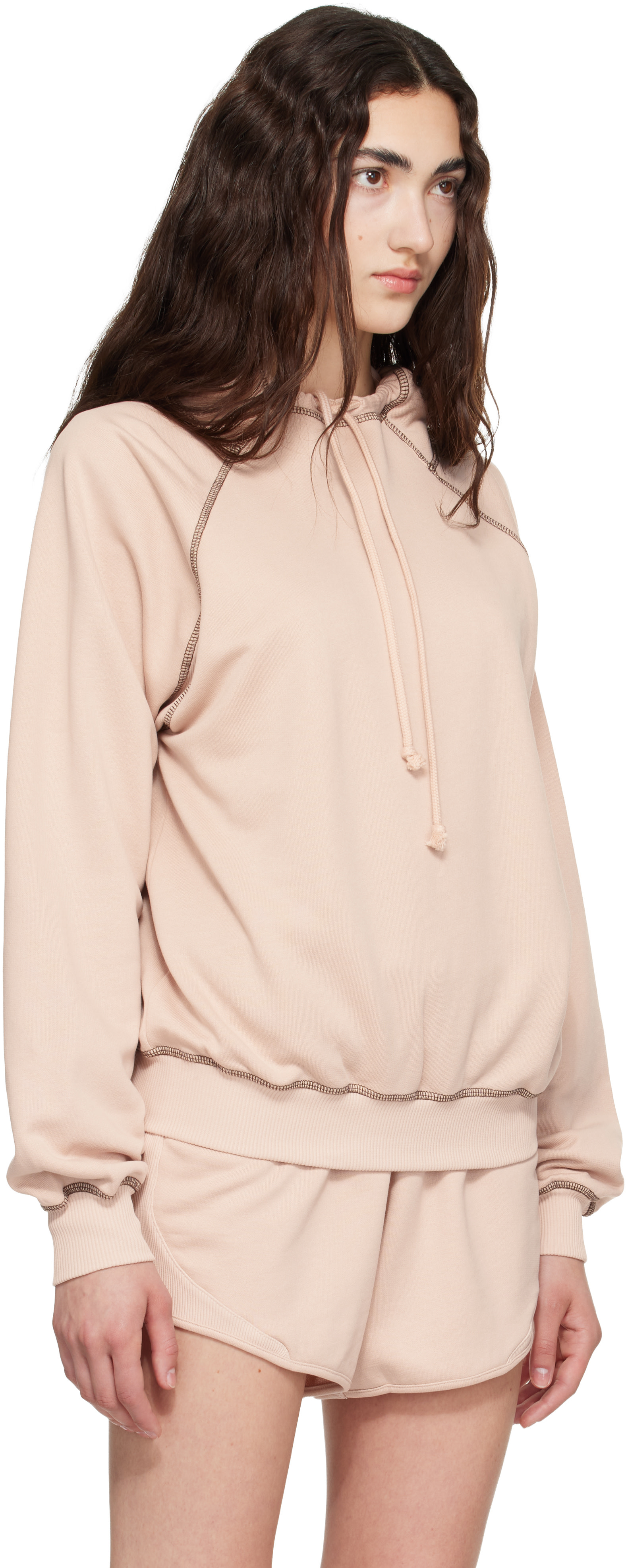 Baserange - Pull à capuche Fold rose