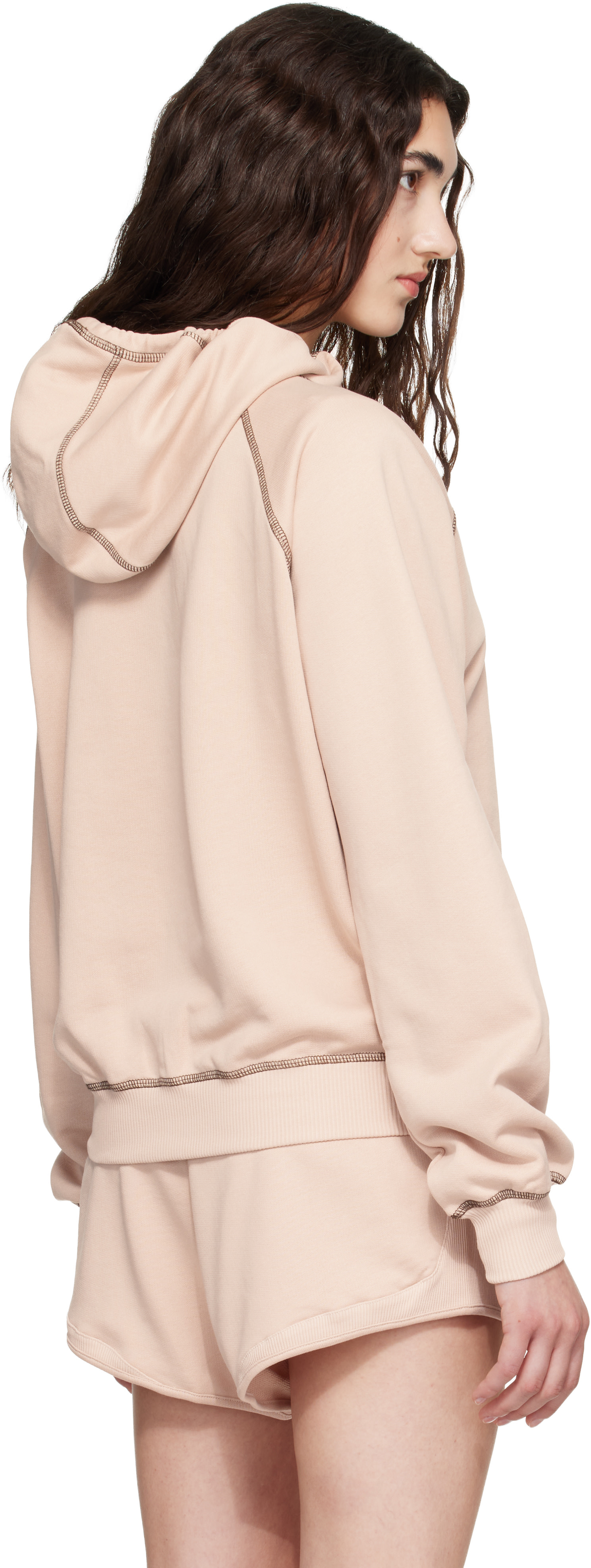 Baserange - Pull à capuche Fold rose