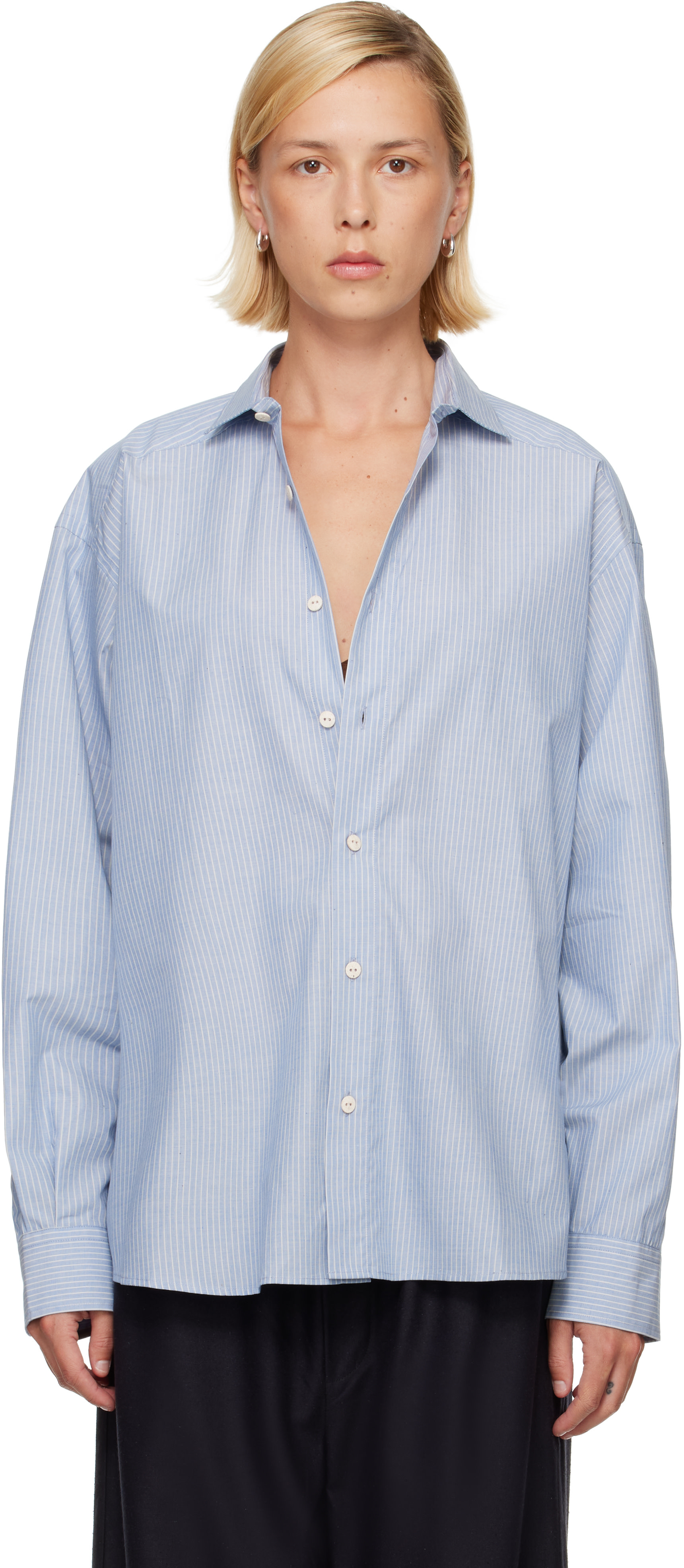 Baserange - Chemise Claude bleu et blanc