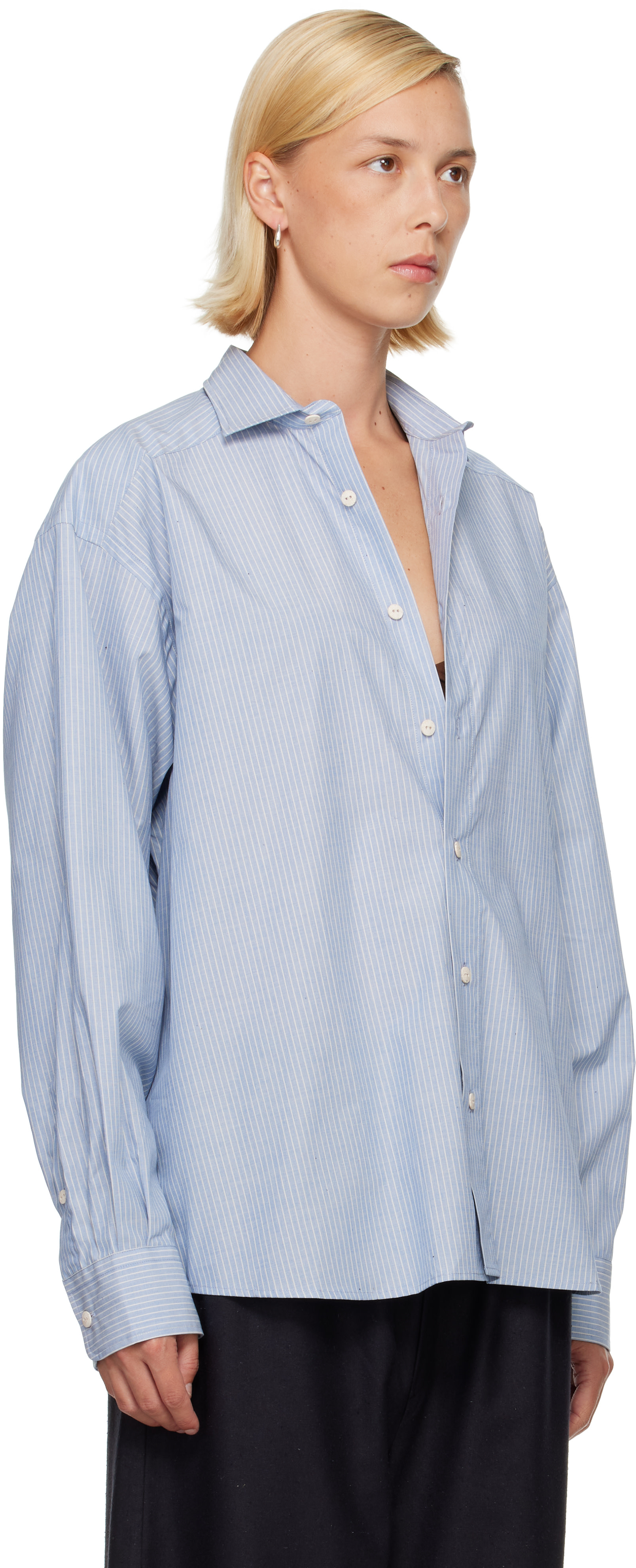 Baserange - Chemise Claude bleu et blanc