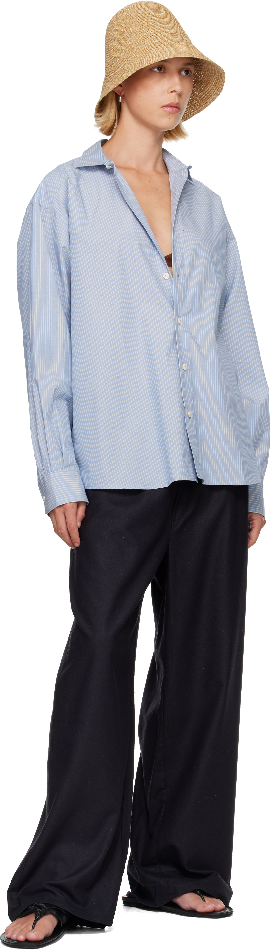 Baserange - Chemise Claude bleu et blanc