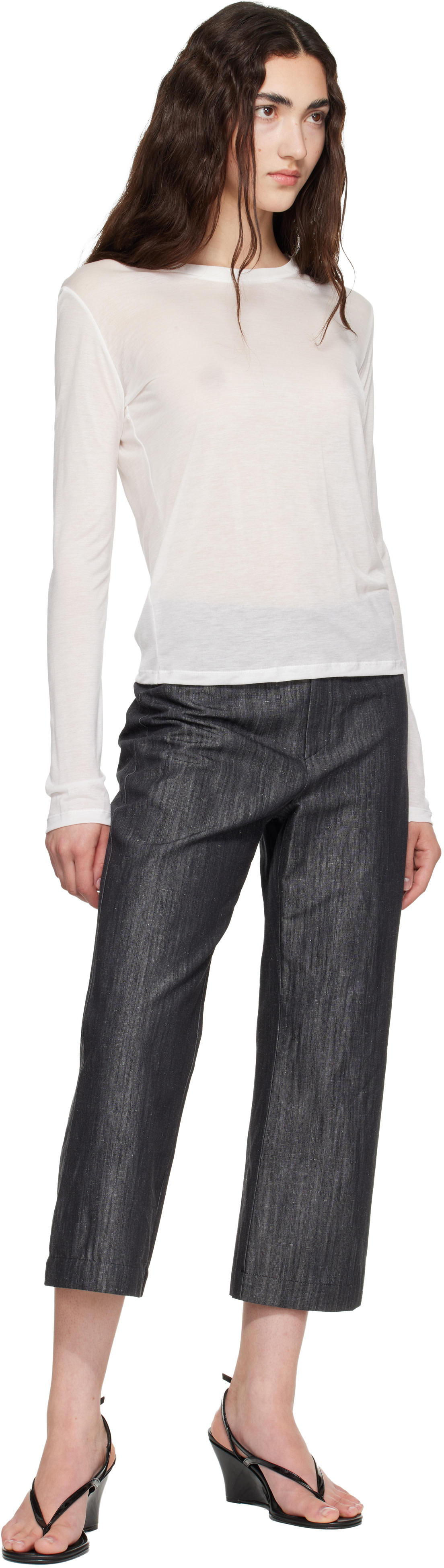 Baserange: White Long Sleeve T-shirt | SSENSE Canada