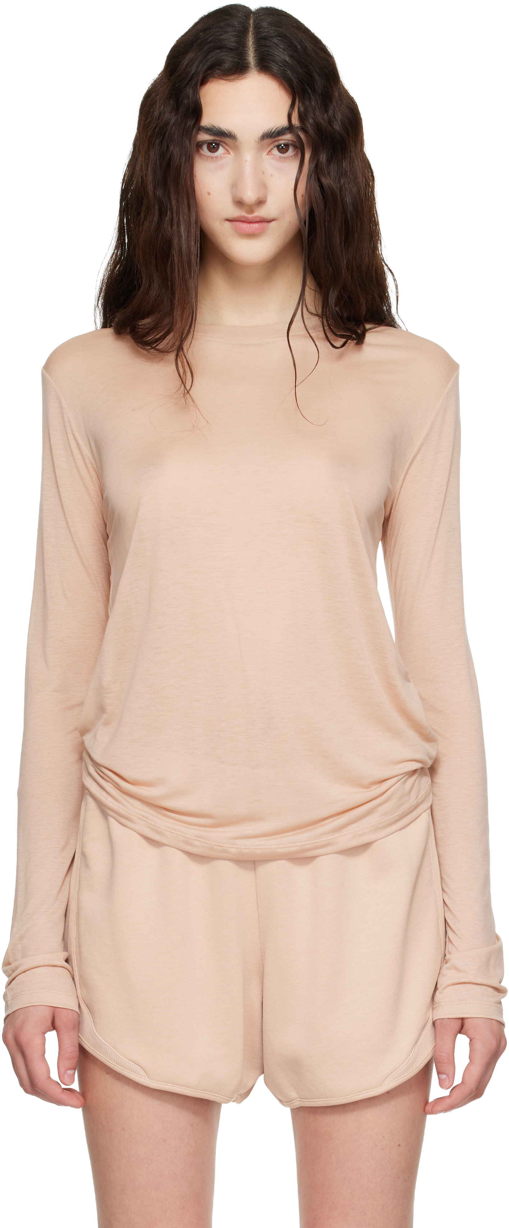 Baserange - Beige Long Sleeve T-shirt
