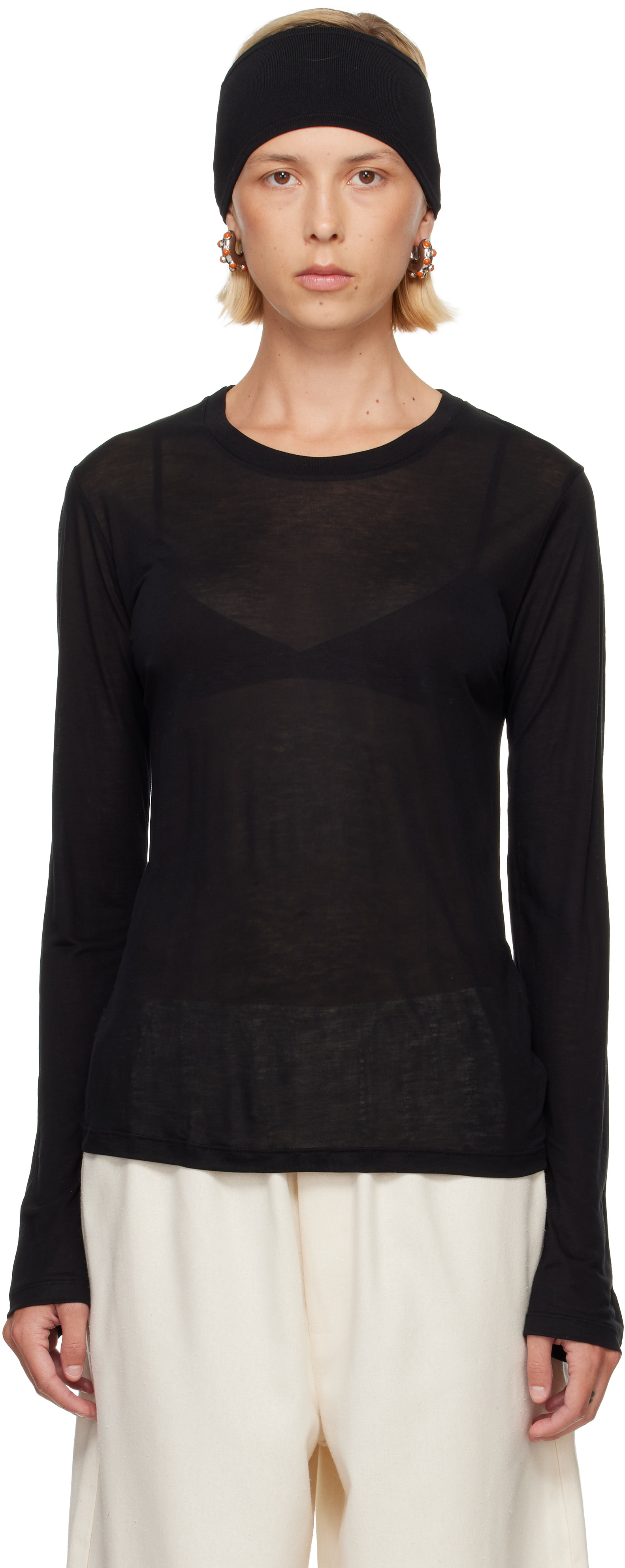 Baserange: Black Long Sleeve T-shirt | SSENSE