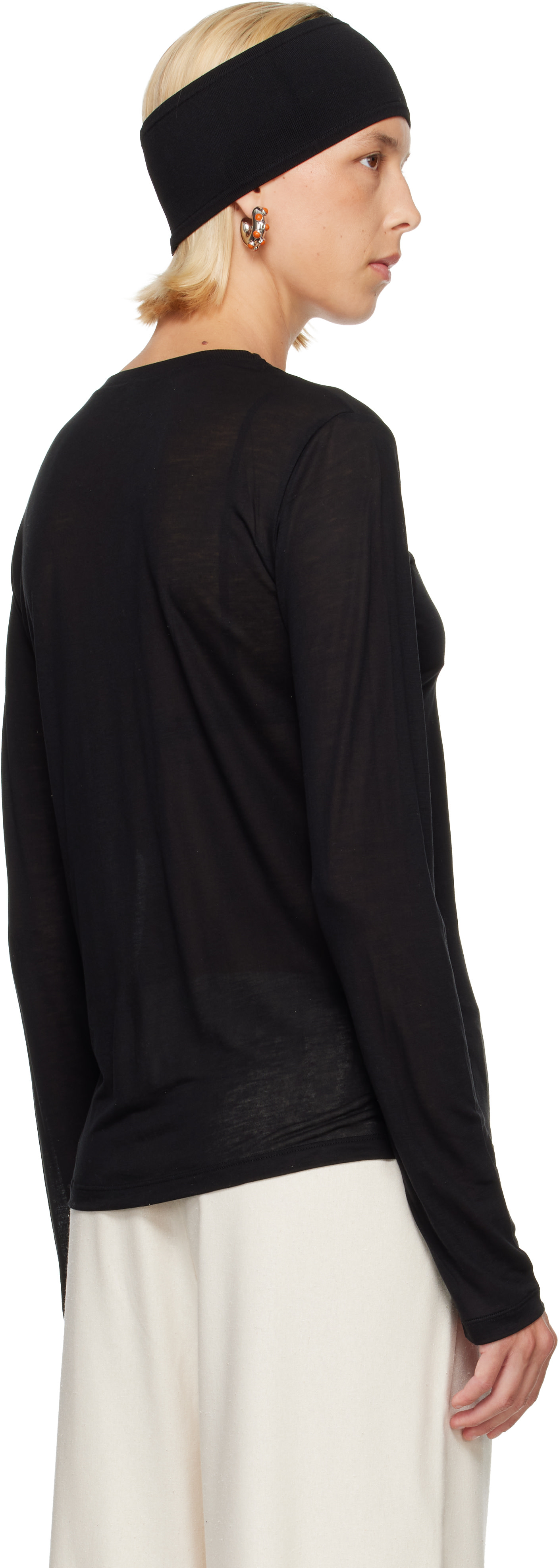 Baserange: Black Long Sleeve T-shirt | SSENSE