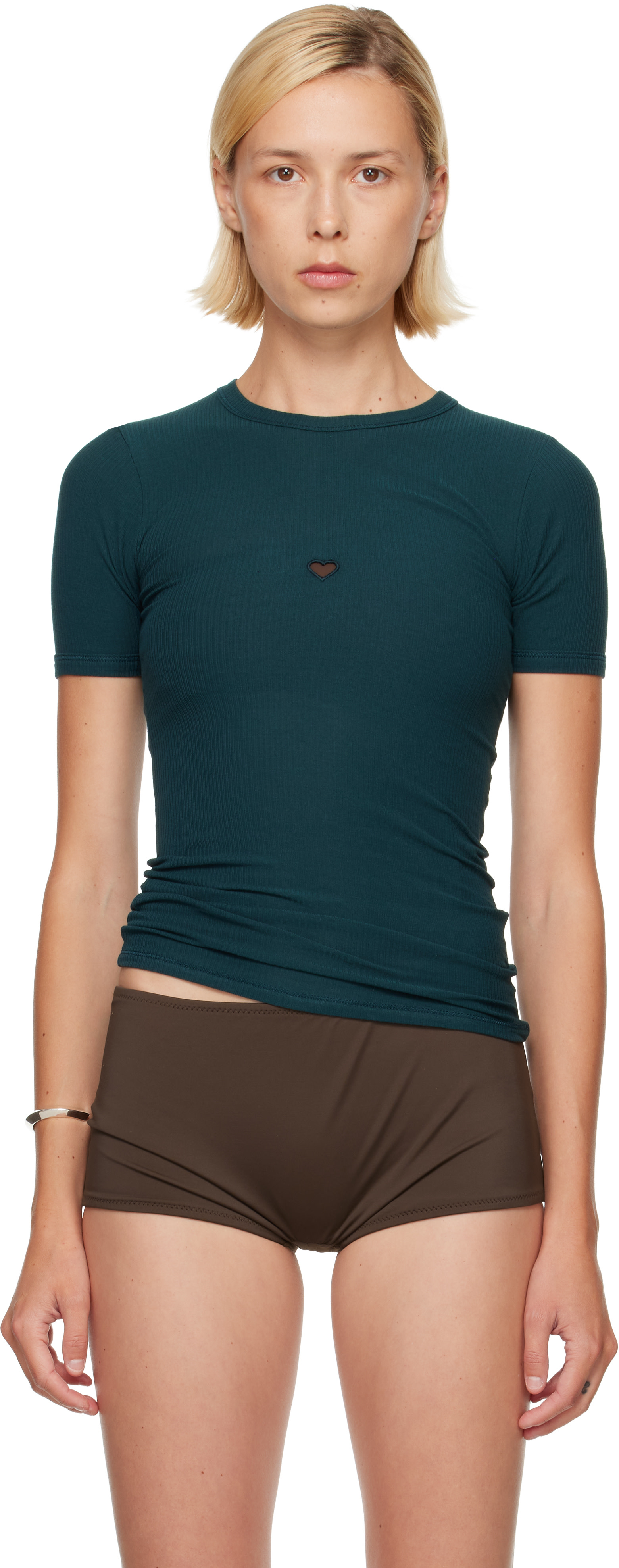 Baserange: Green Heart T-shirt | SSENSE Australia