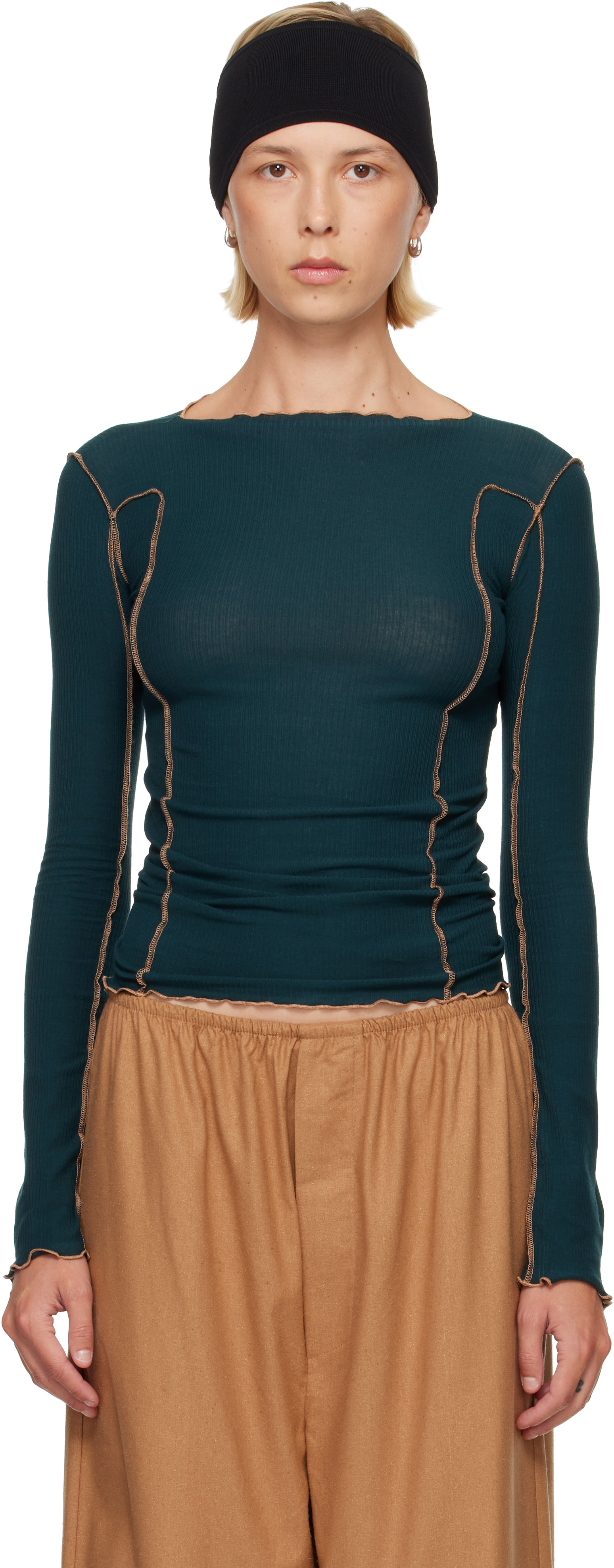 Baserange: Green Omato Long Sleeved T-shirt | SSENSE