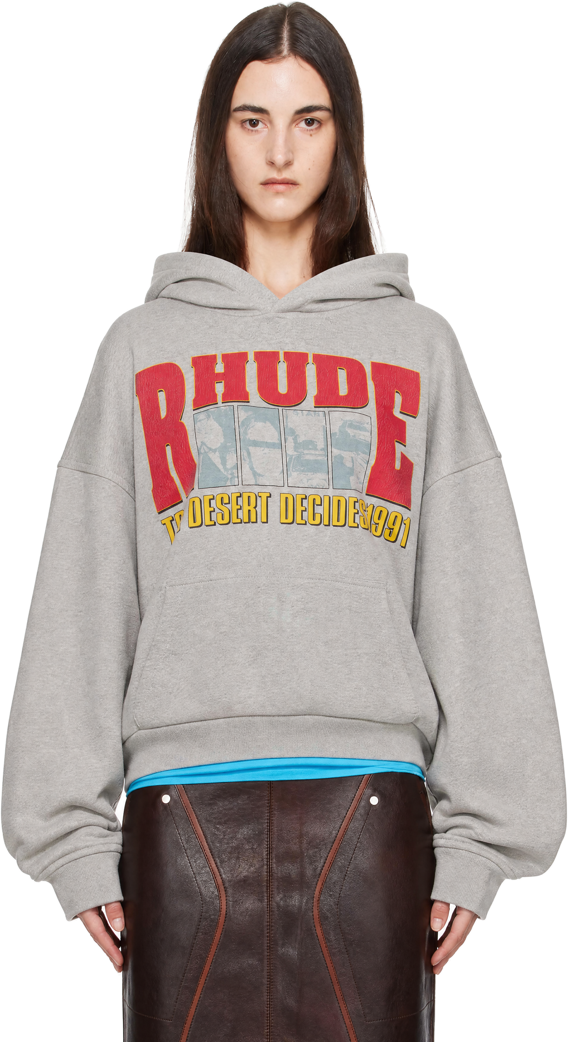 Rhude - Pull à capuche 'The Desert Decides' gris