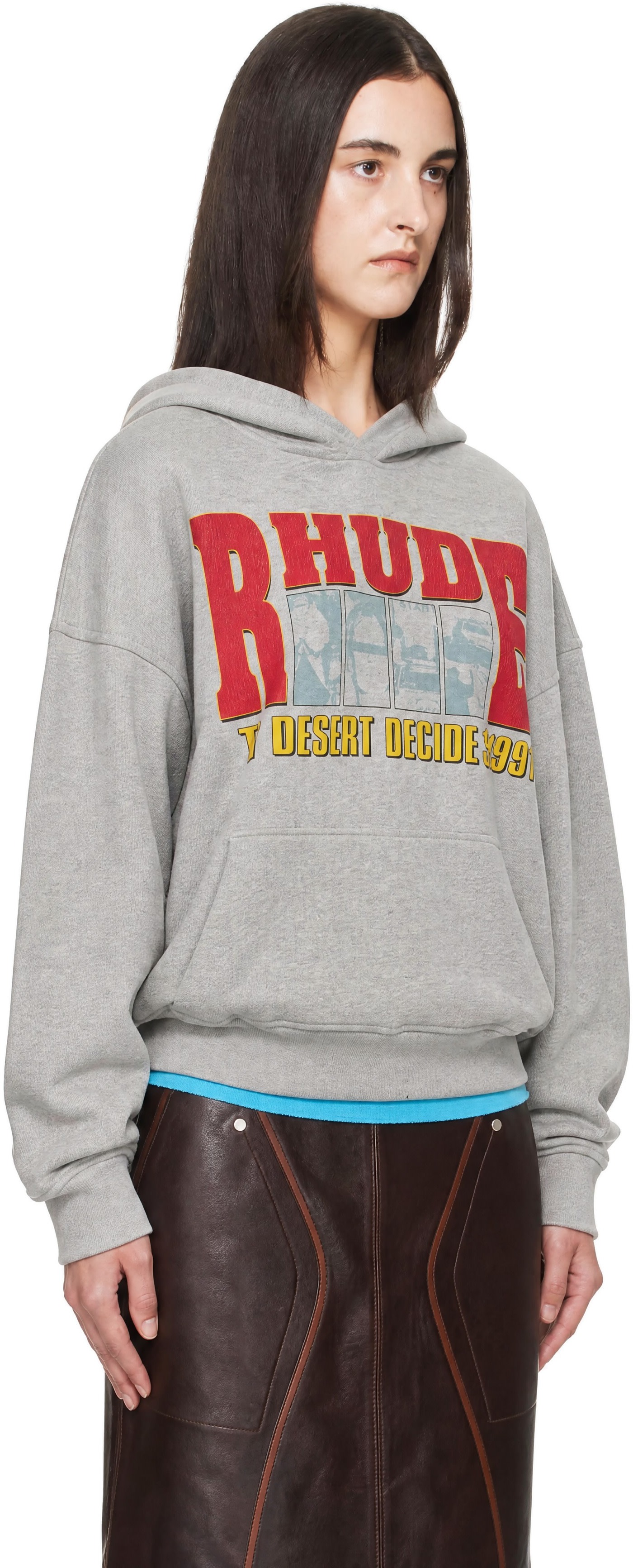 Rhude - Pull à capuche 'The Desert Decides' gris