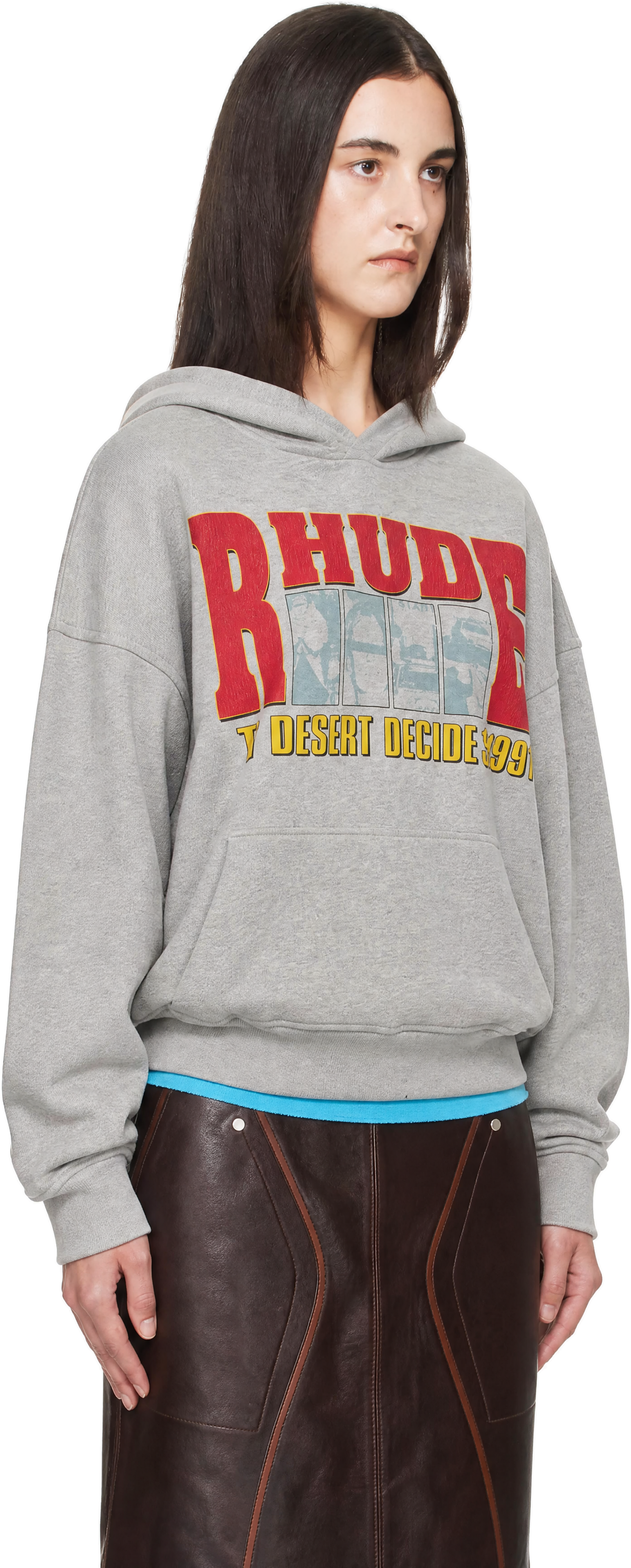 Rhude - Pull à capuche 'The Desert Decides' gris