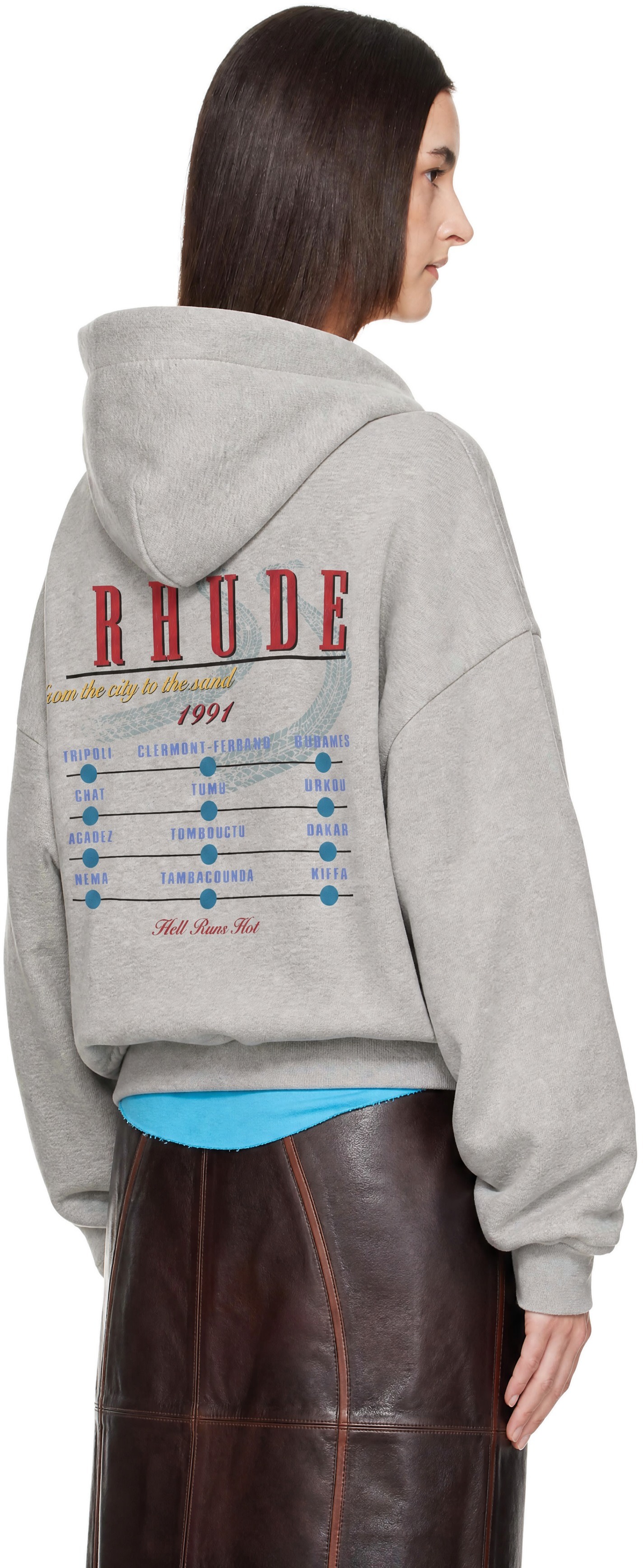 Rhude - Pull à capuche 'The Desert Decides' gris